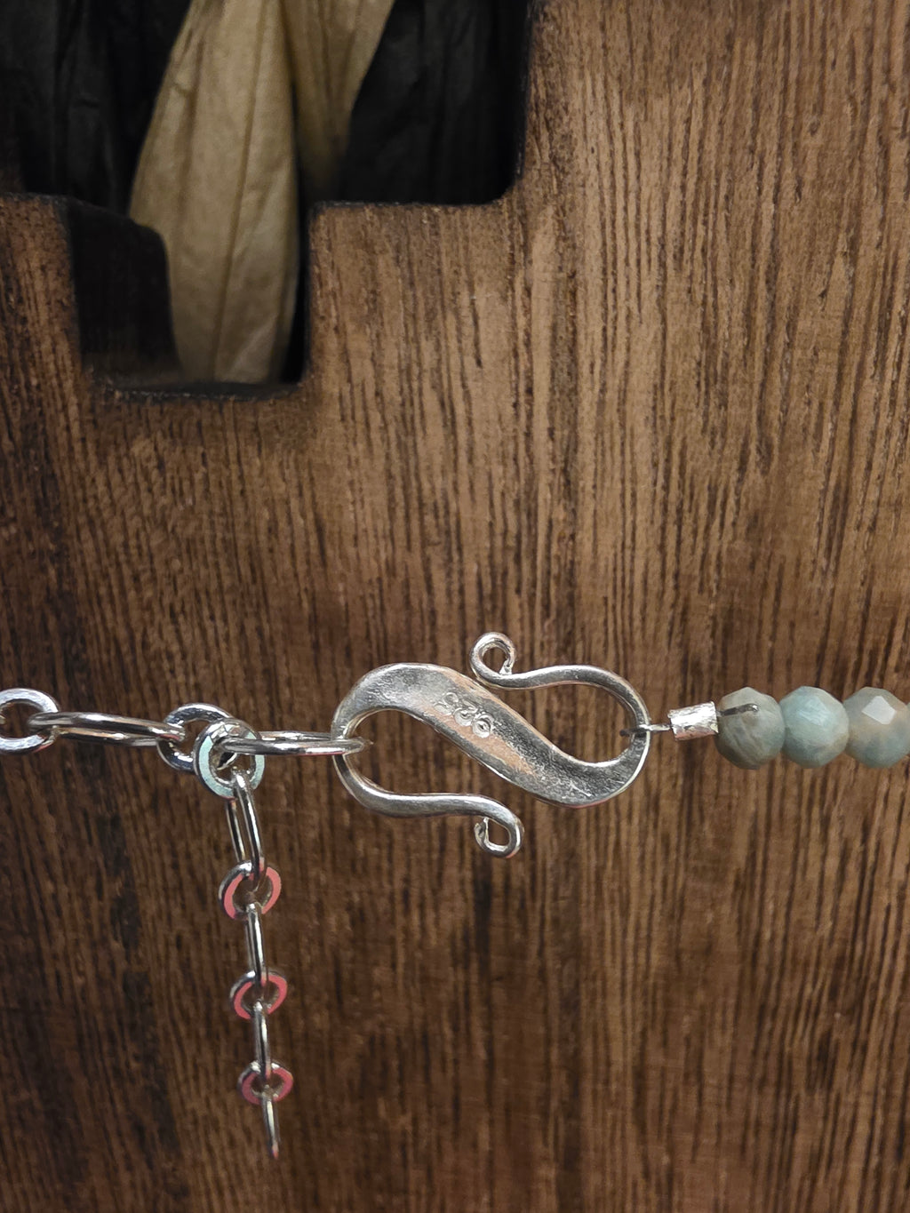 Sterling Silver Apatite Gemstone Beaded Necklace 17"+ 2" Ext