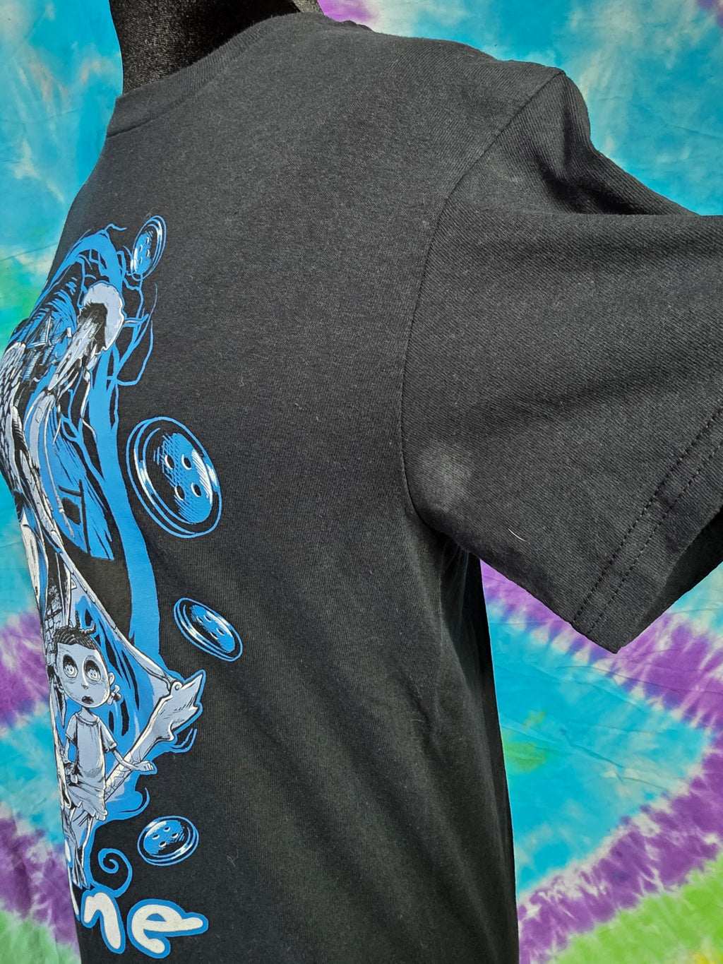 Coraline LAIKA Movie Graphic Tee Black Shirt Small