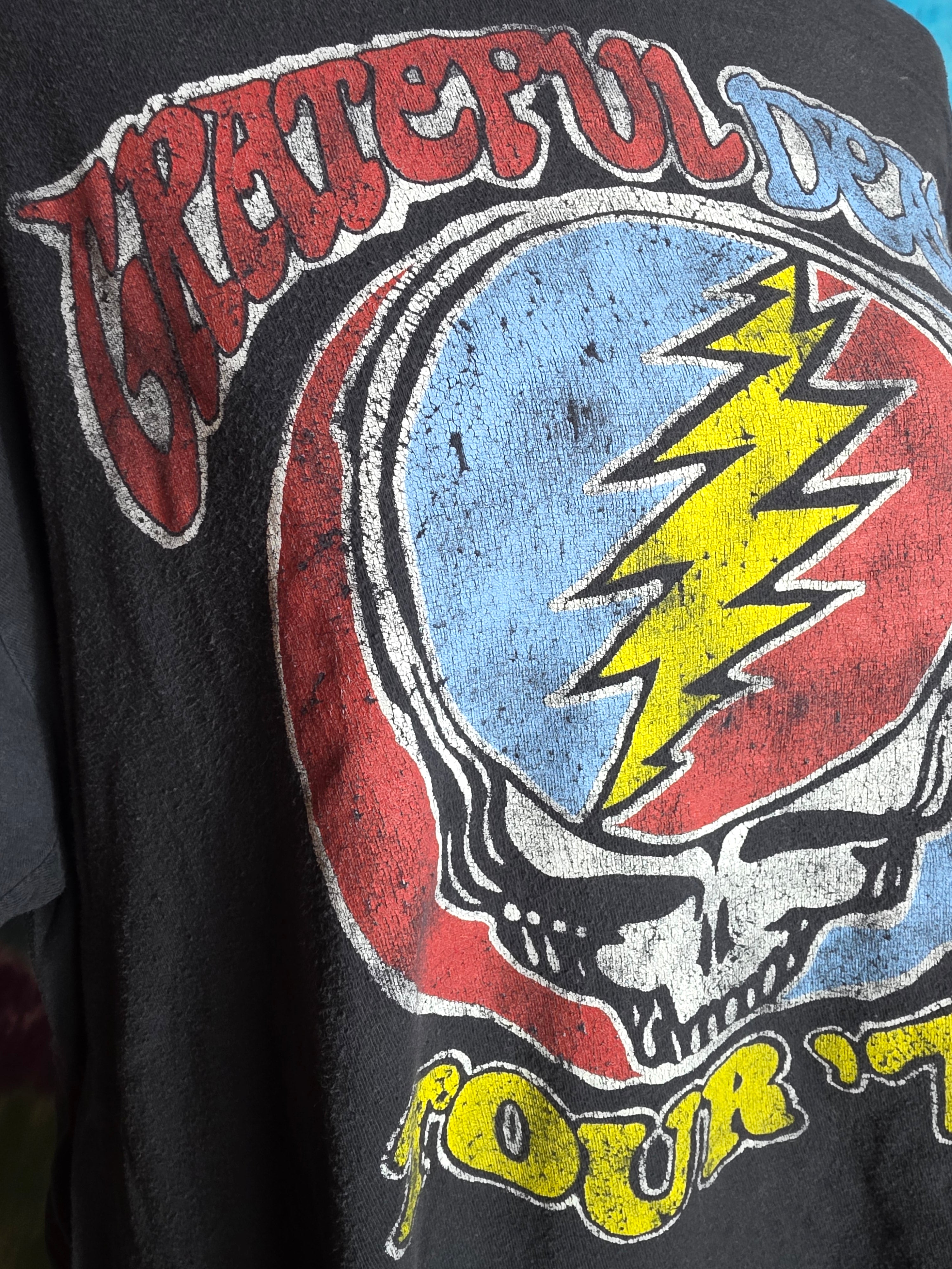 Grateful Dead Tour '74 Steal Your Face T-Shirt Mens XL Black