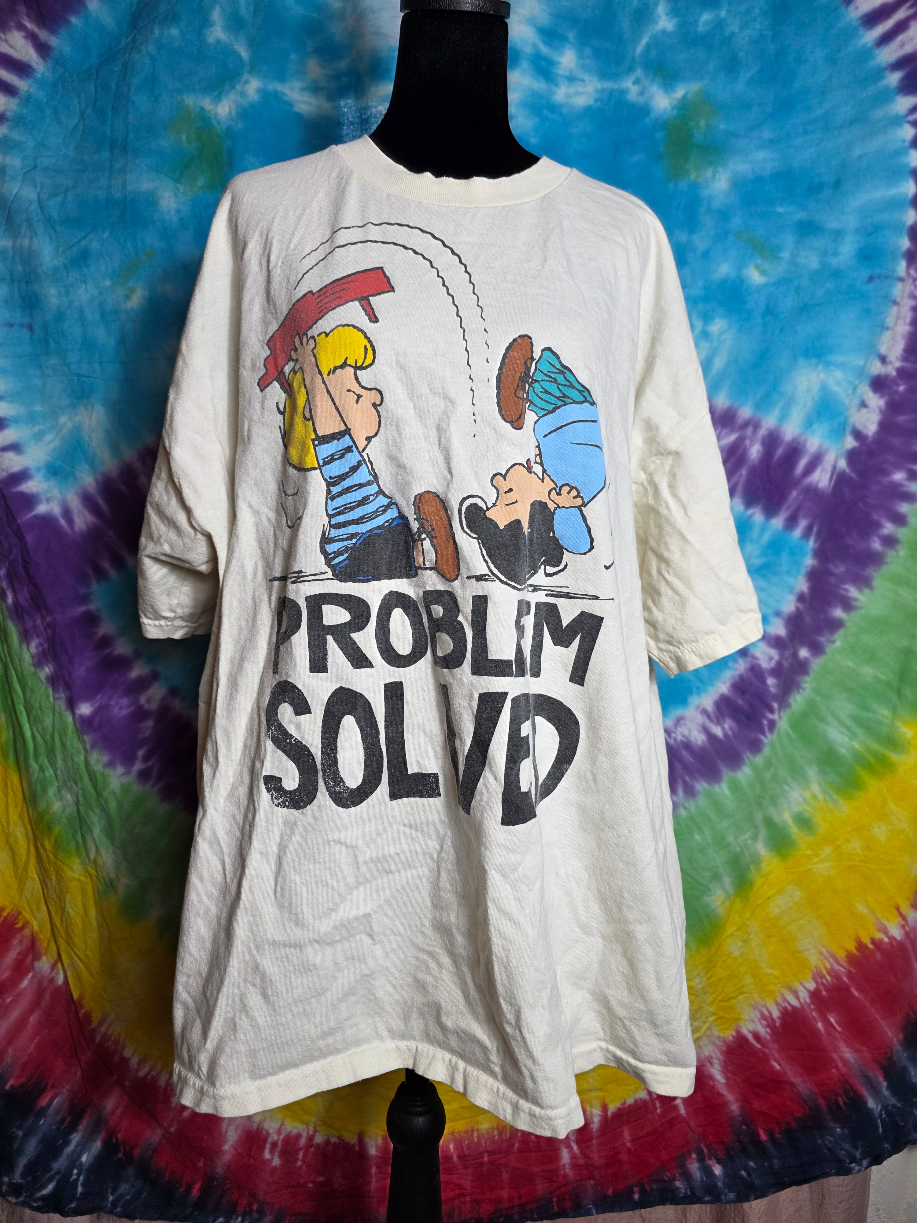 Vintage Peanuts Schroeder Lucy Piano Problem Solved T Shirt 2XL