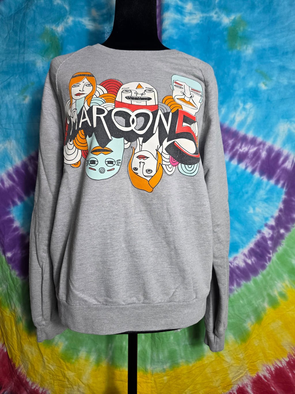 Maroon 5 2013 Overexposed Tour Graphic Sweatshirt Medium Gray