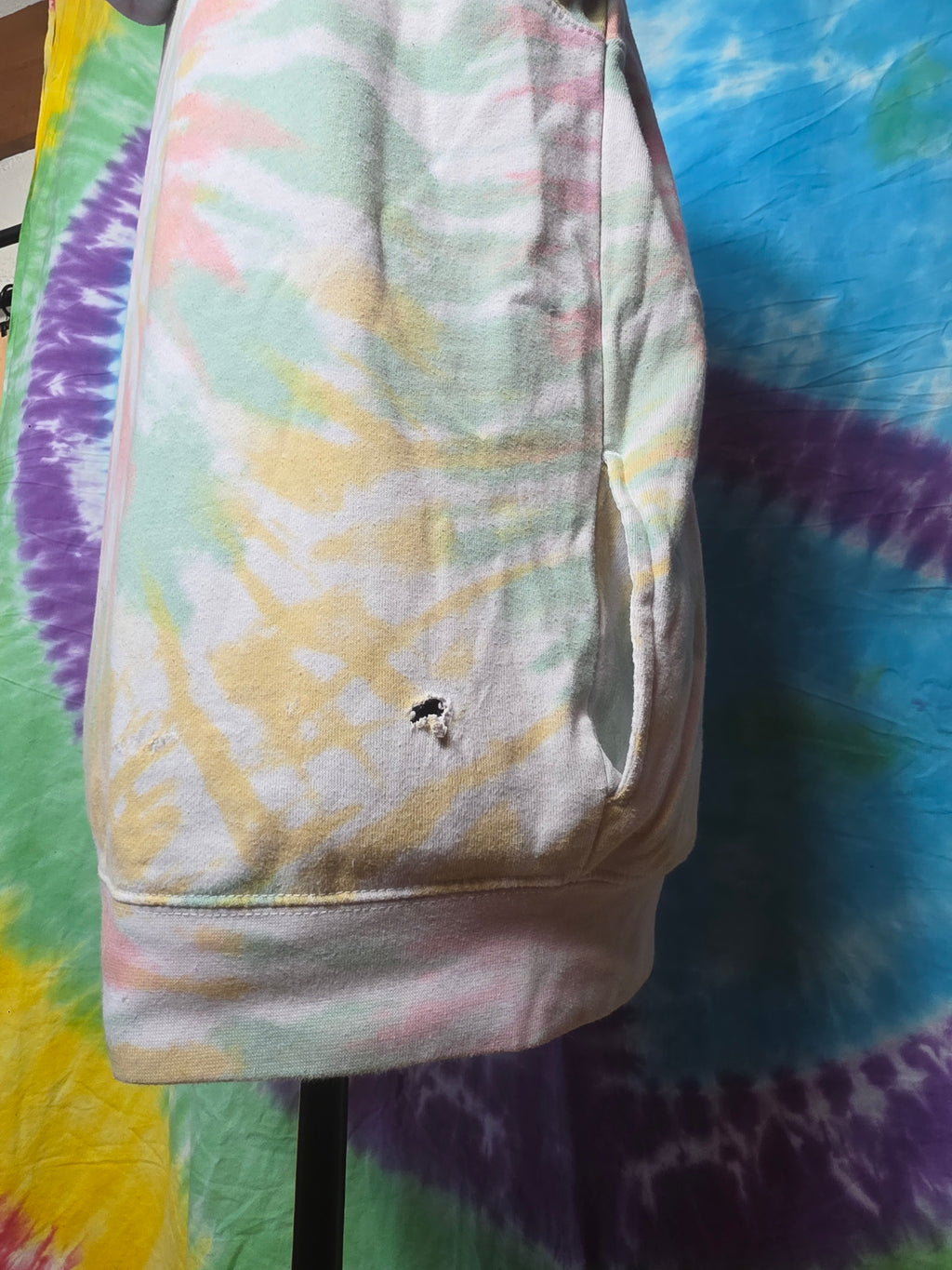 Grateful Dead Tie Dye Hoodie Sweatshirt Pastel Skull Roses Small