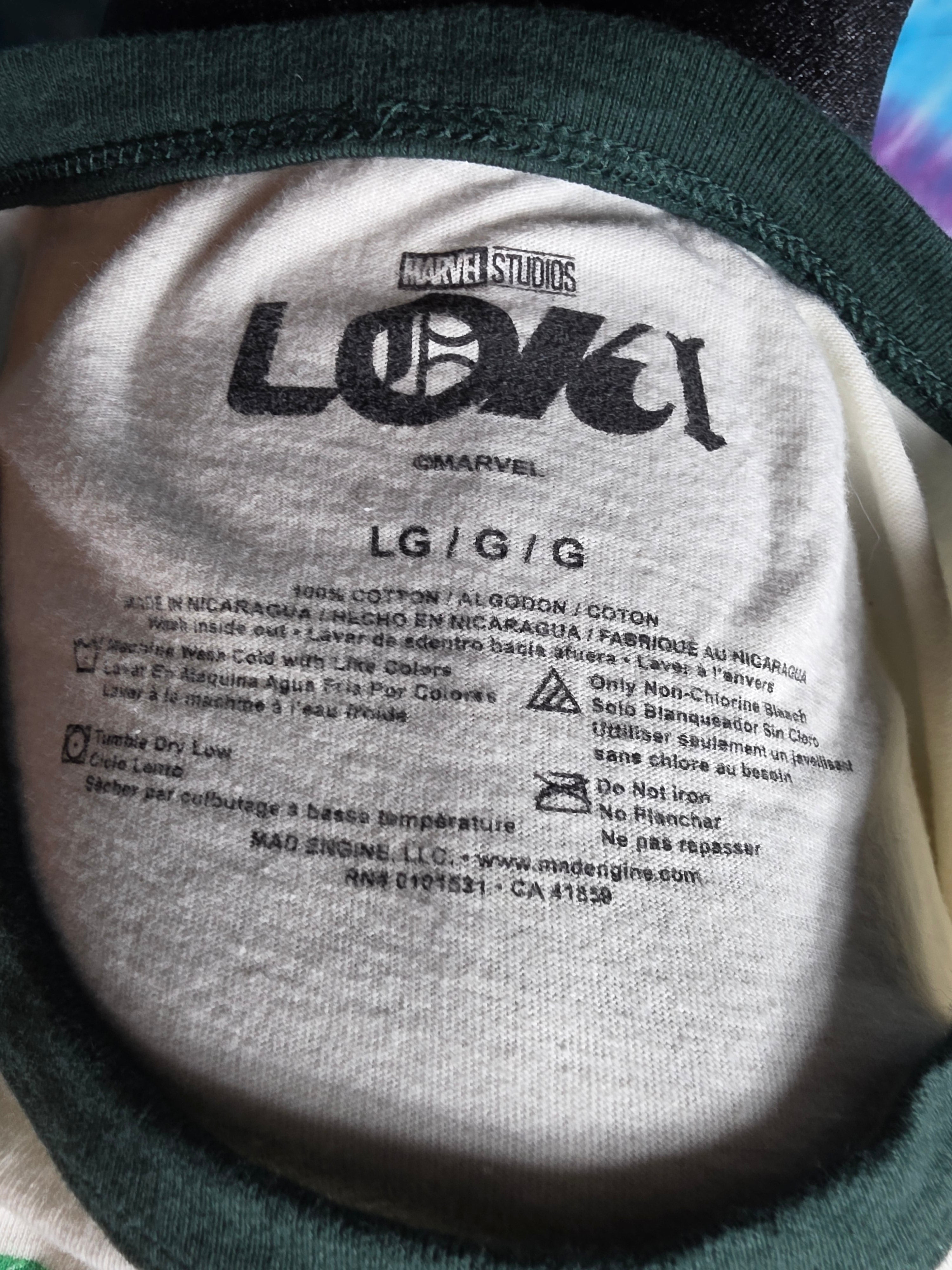 Marvel Studios President Loki Ringer T-Shirt Large Green White
