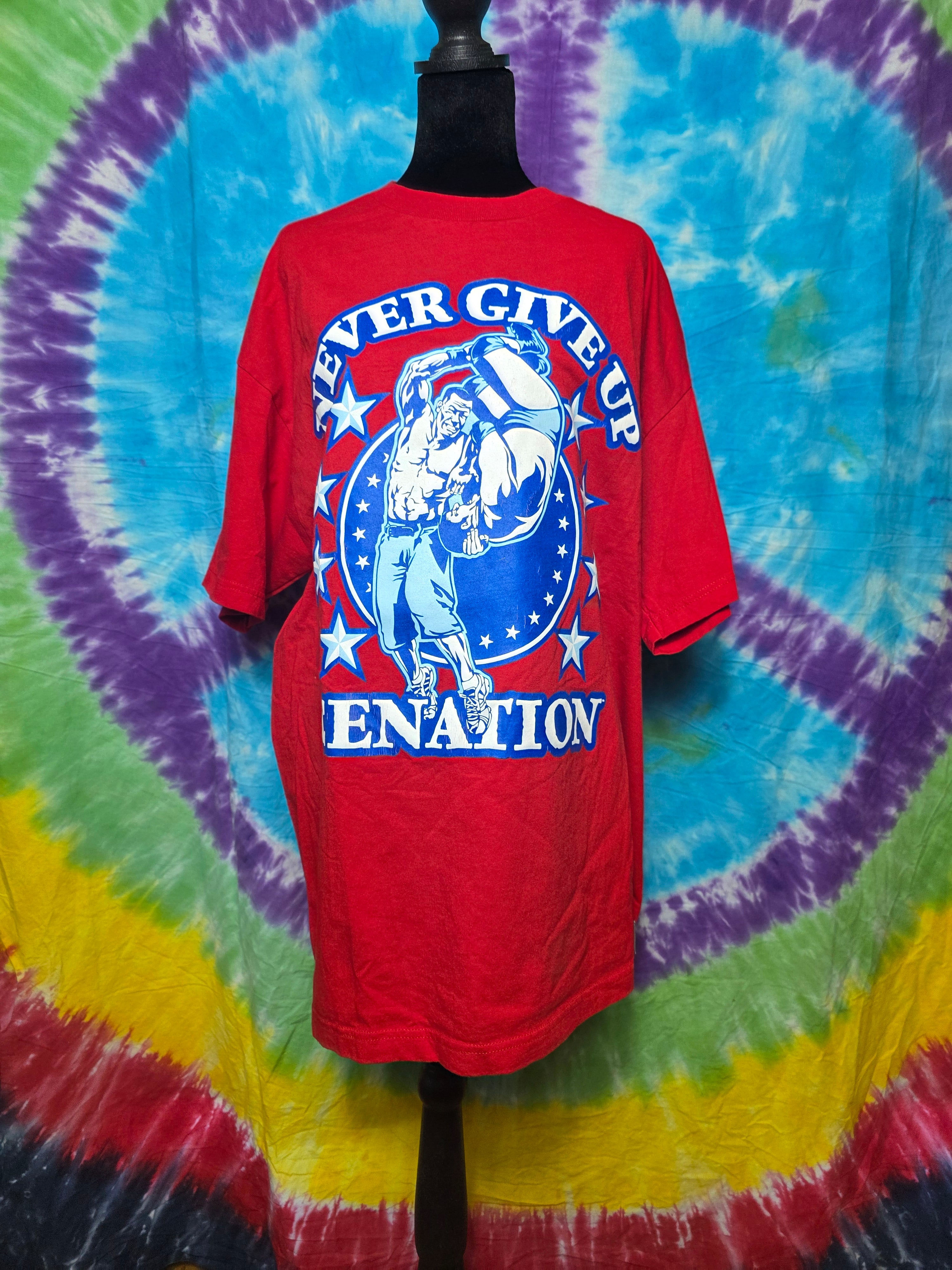 Vintage 2011 WWE John Cena "Never Give Up" Tee XL