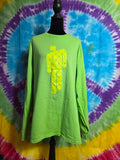 Billie Eilish Blohsh Neon Lime Green Long Sleeve Shirt Size Large