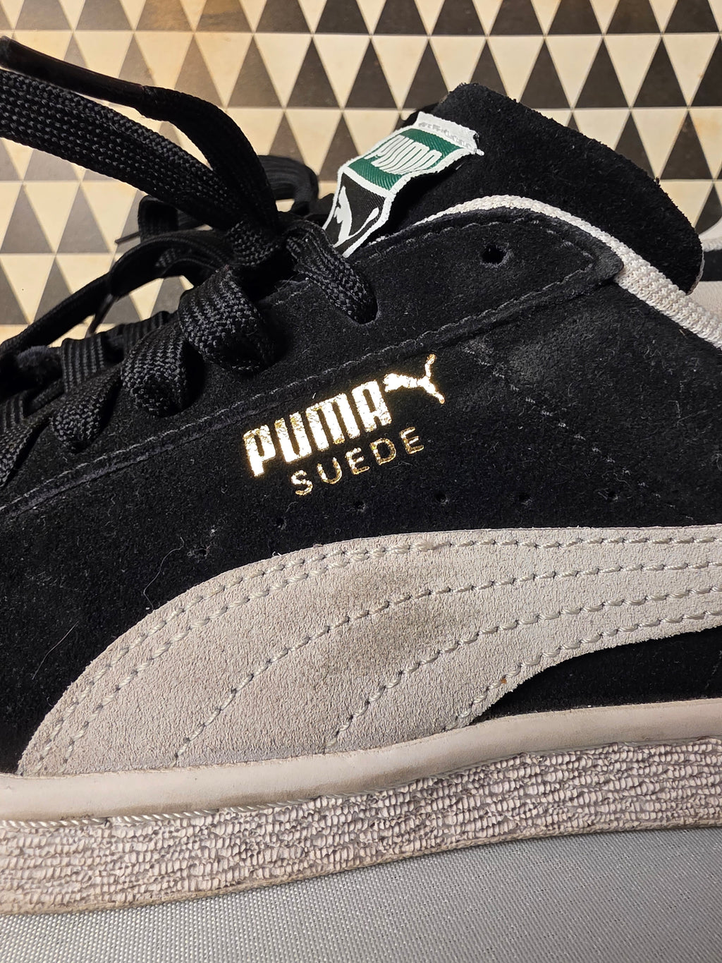 Puma Suede Classic Black White Mens Size 9 Low Top Shoes