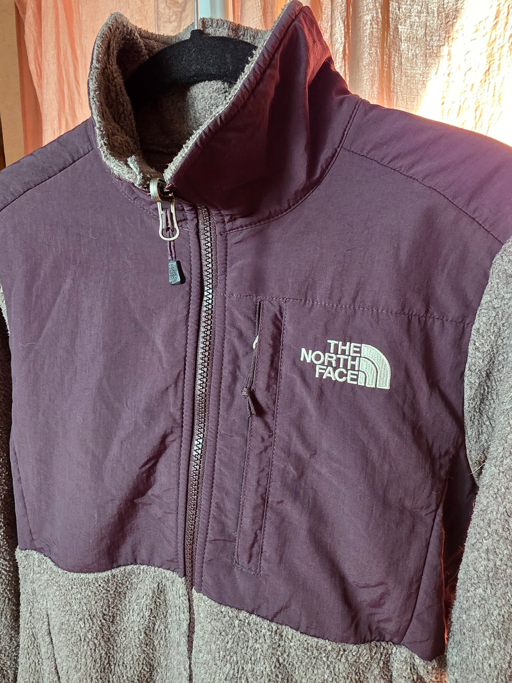 The North Face Denali Fleece Jacket Women's XS Grey & Deep Purple