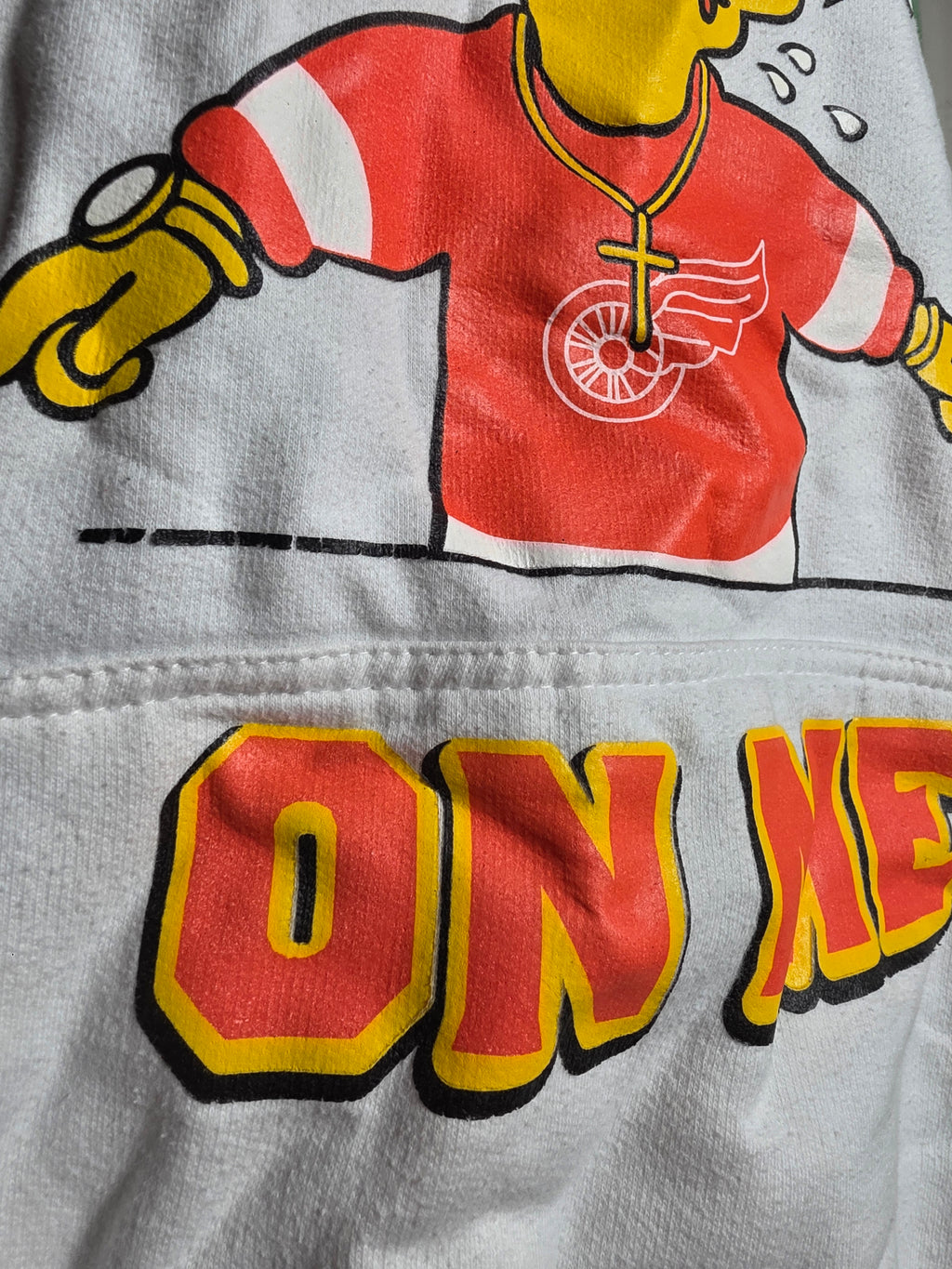 Bart Simpson All Eyes On Me Hoodie Large Tupac Detroit Red Wings