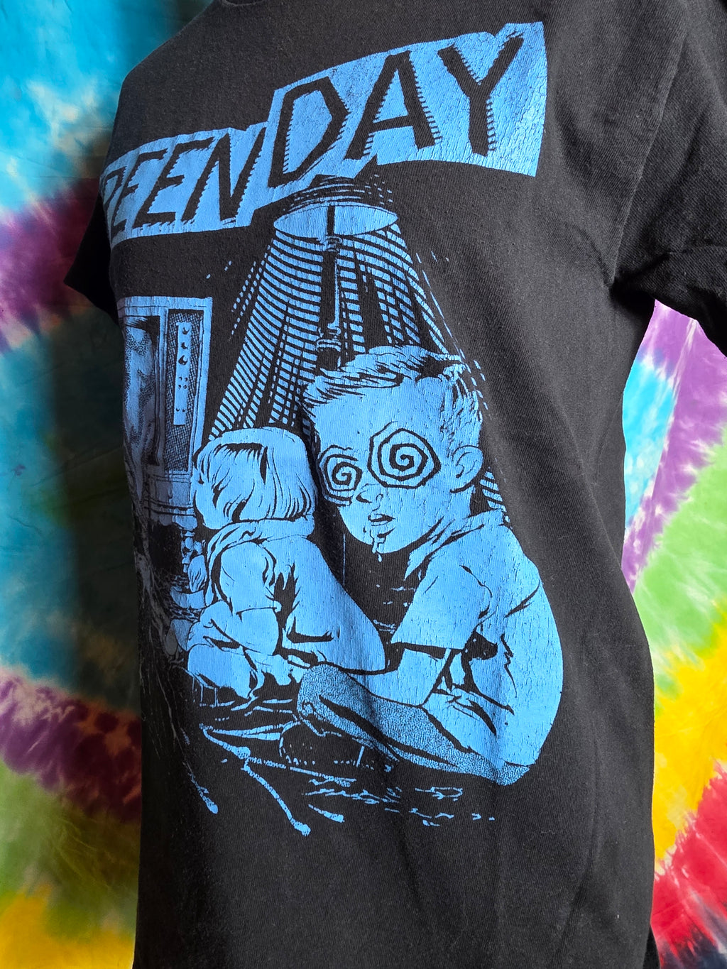 Green Day Brain Rot Hypnotic TV Graphic Tee Black