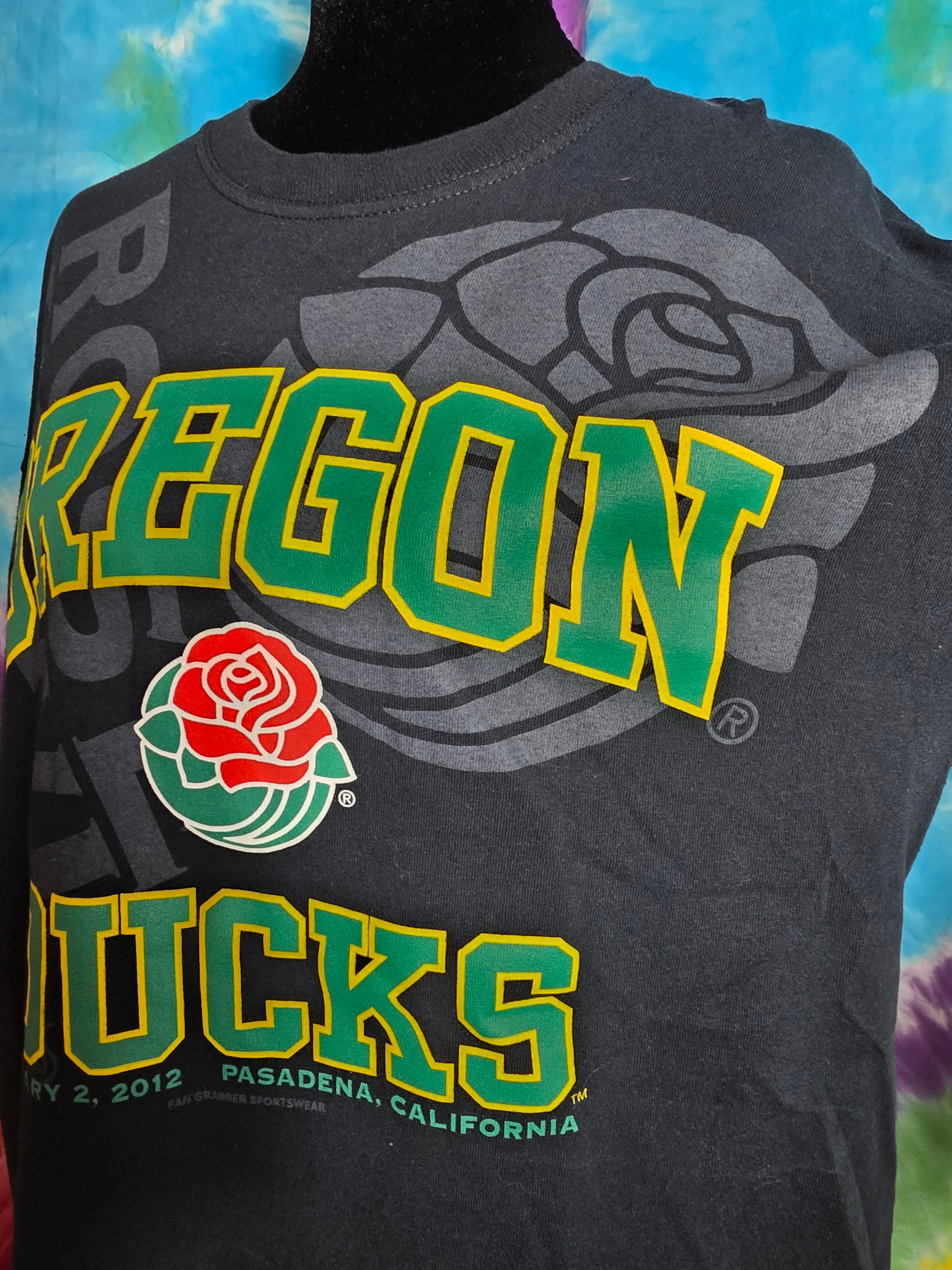 Oregon Ducks 2012 Rose Bowl Long Sleeve Shirt Black Large