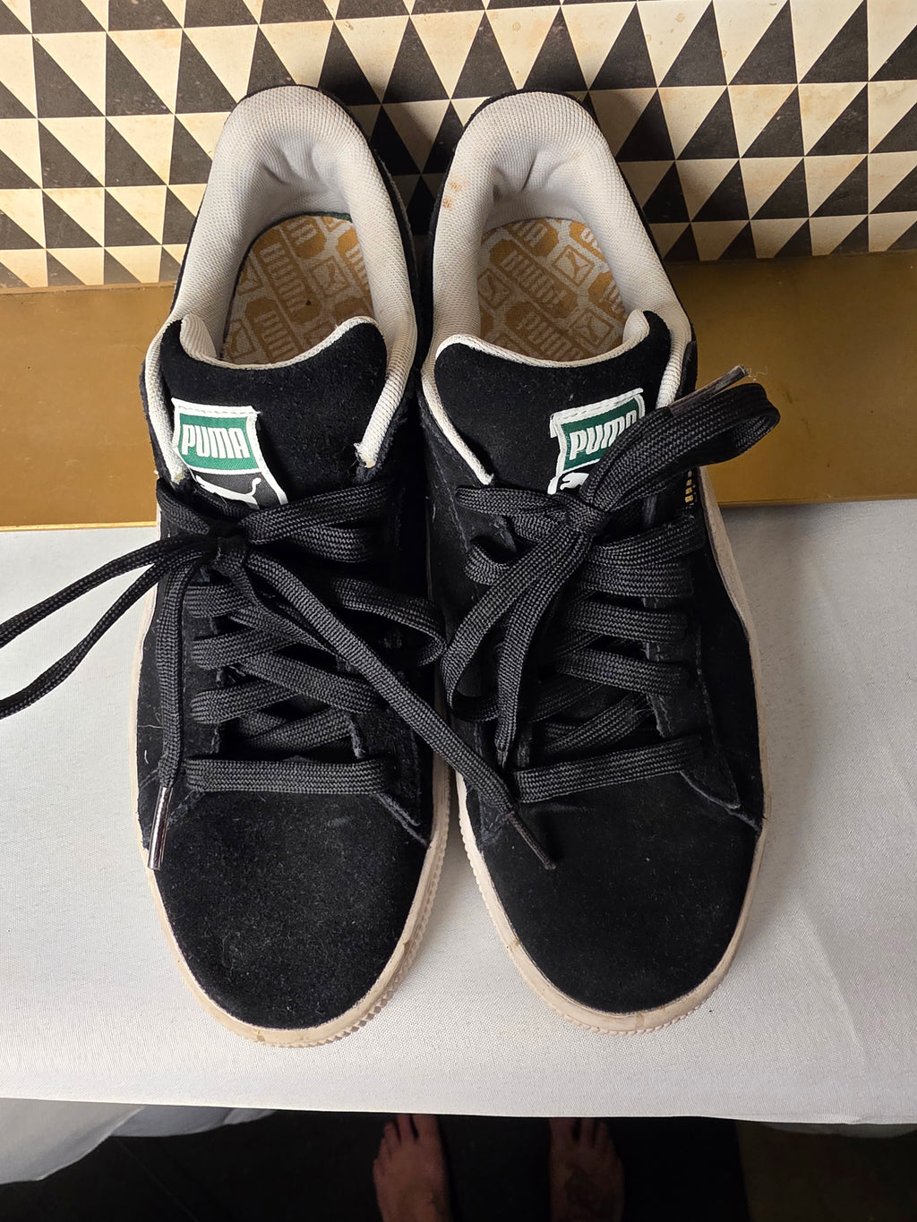 Puma Suede Classic Black White Mens Size 9 Low Top Shoes
