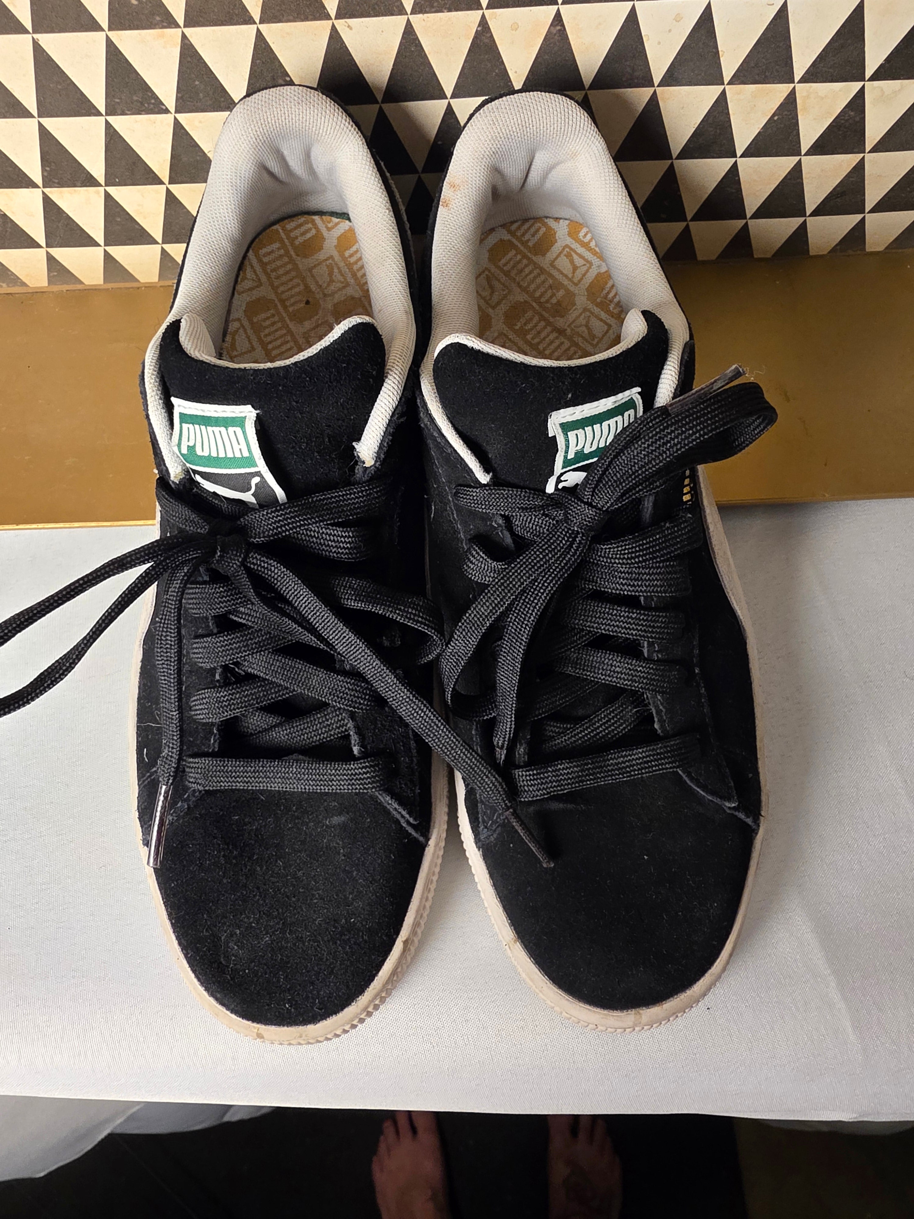 Puma Suede Classic Black White Mens Size 9 Low Top Shoes