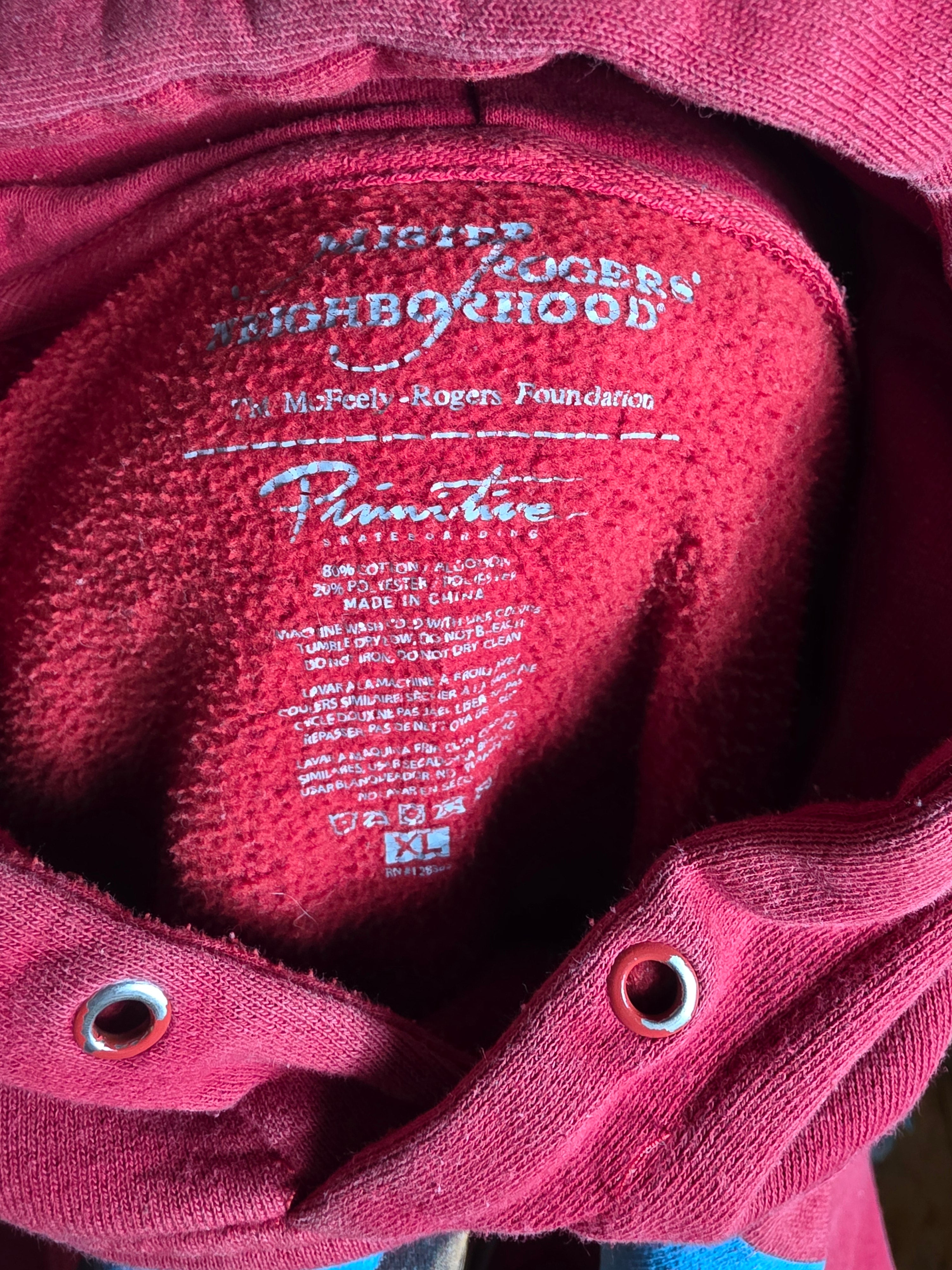 Primitive Skateboarding Mister Rogers Hoodie Red XL