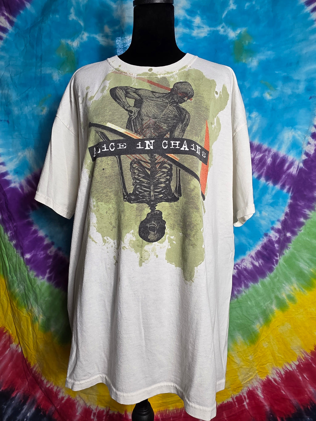 Vintage 90s Alice In Chains Skeleton T Shirt Jerzees XL