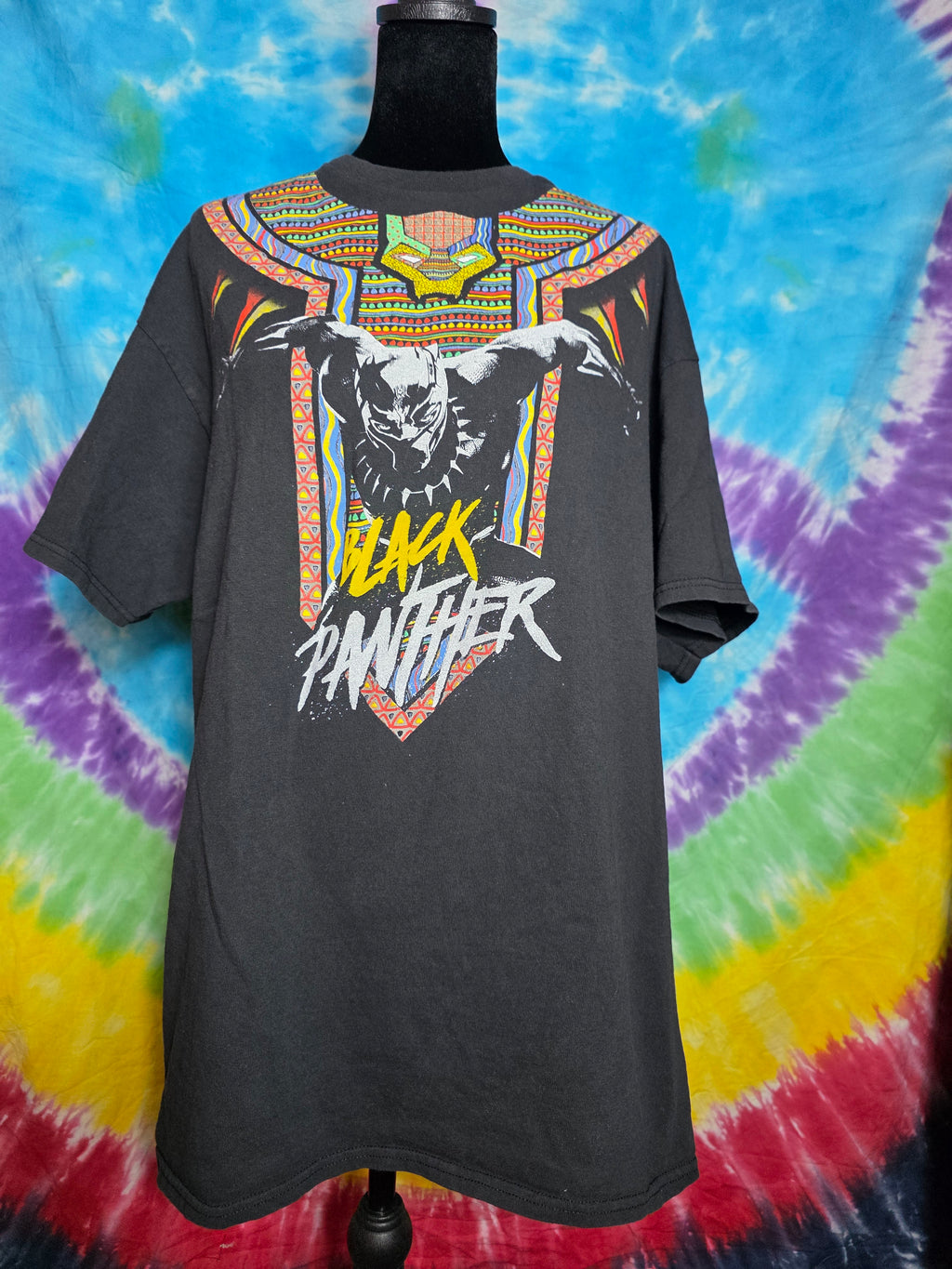 Marvel Black Panther Dashiki Style Tee XL Tribal Collar Rare