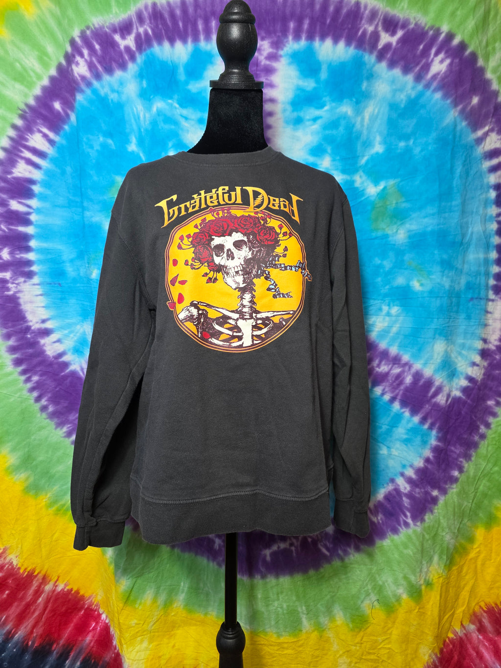 Vintage 2021 Grateful Dead Skeleton Roses Crewneck Sweatshirt L