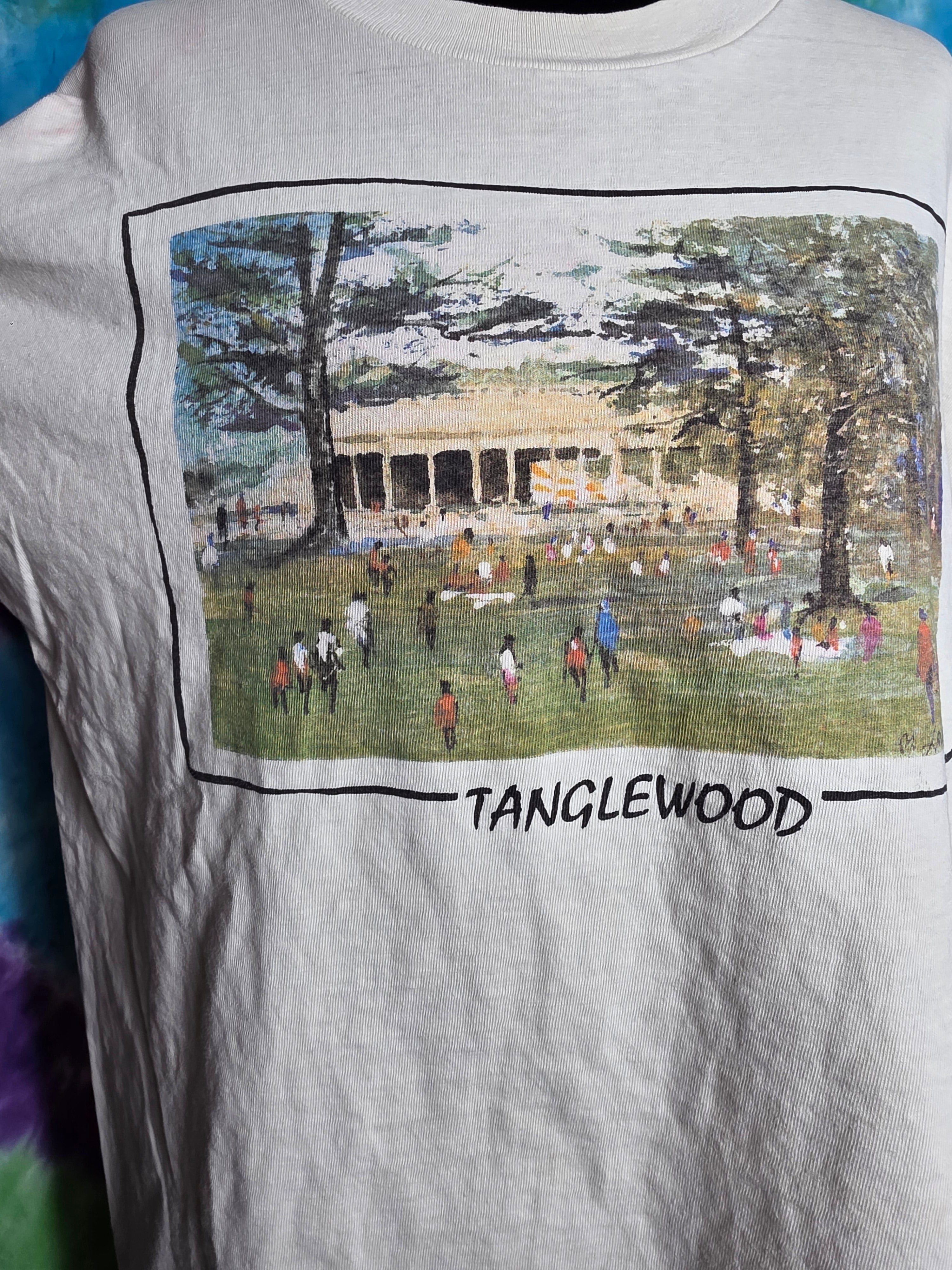 Vintage Tanglewood Lawn Music Center Art T-Shirt Large 90s