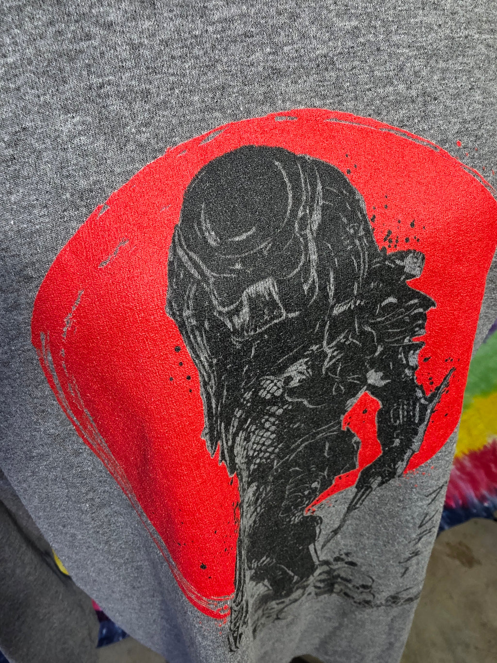 Predator Red Sun Skulls Long Sleeve Shirt Grey L