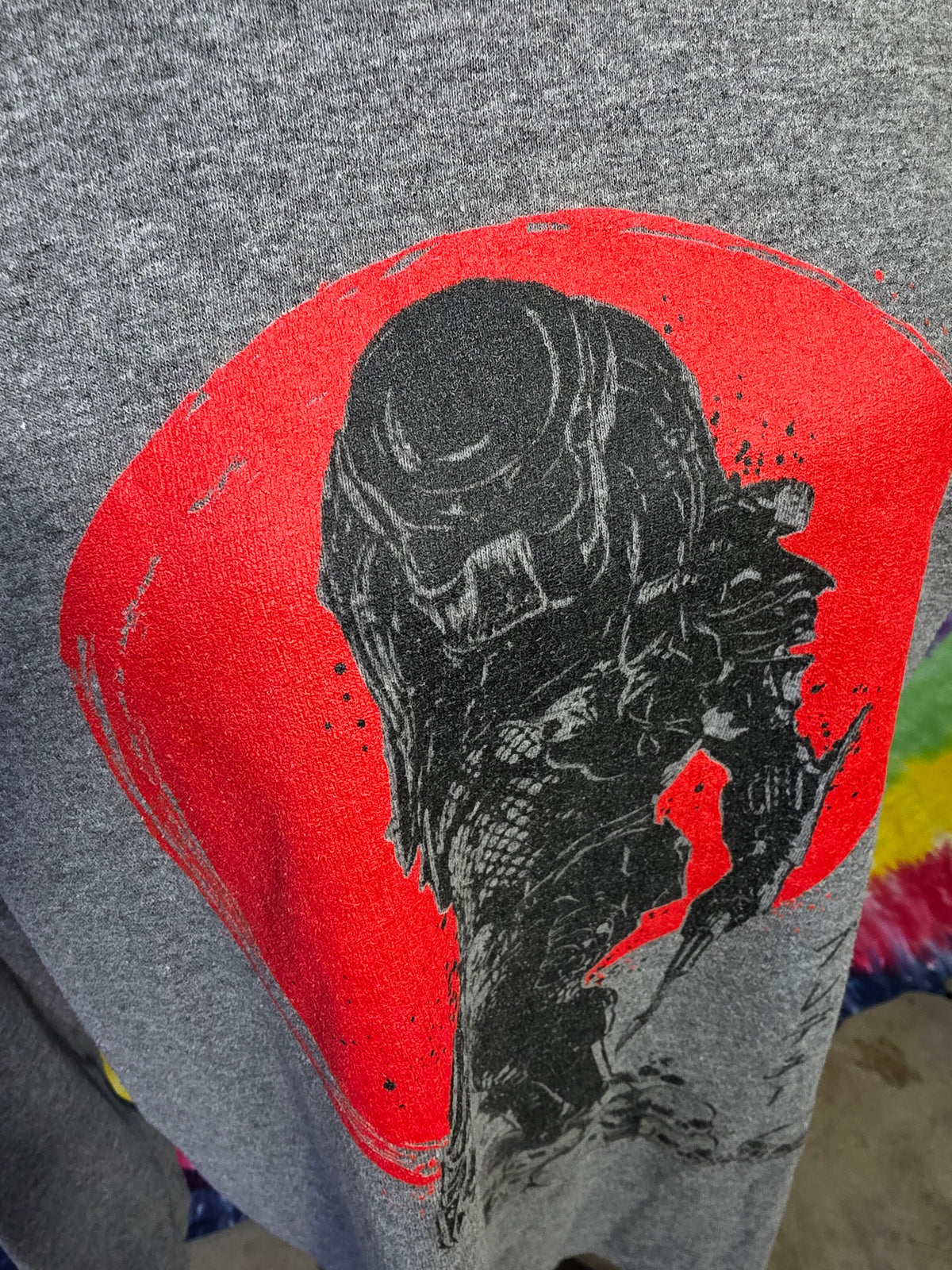 Predator Red Sun Skulls Long Sleeve Shirt Grey L
