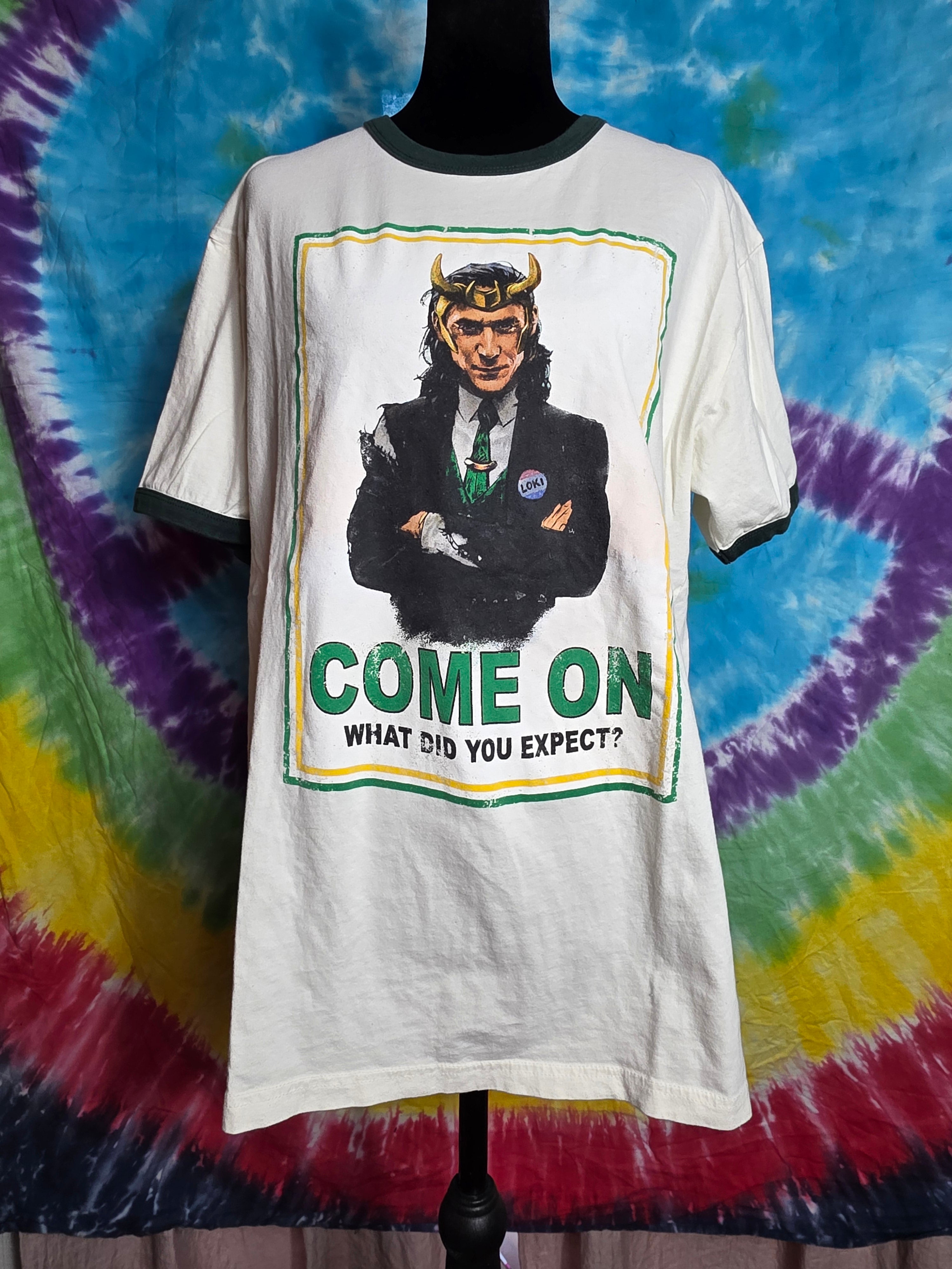 Marvel Studios President Loki Ringer T-Shirt Large Green White