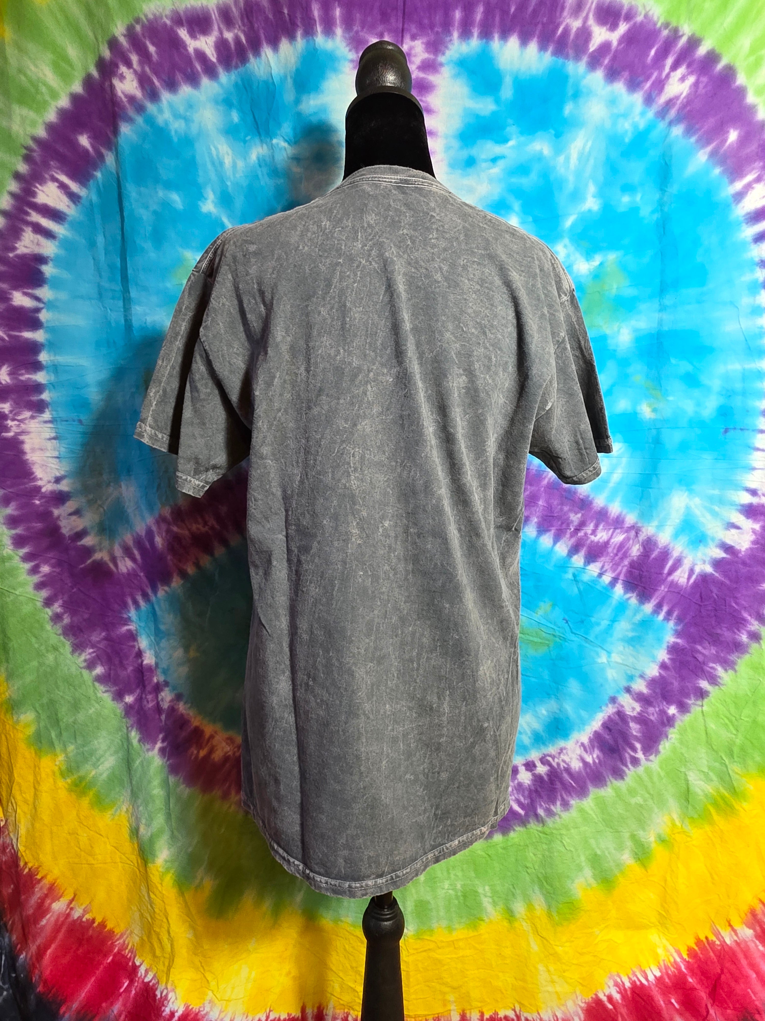 Kurt Cobain Nirvana Gray Mineral Wash Leopard Tee Size M