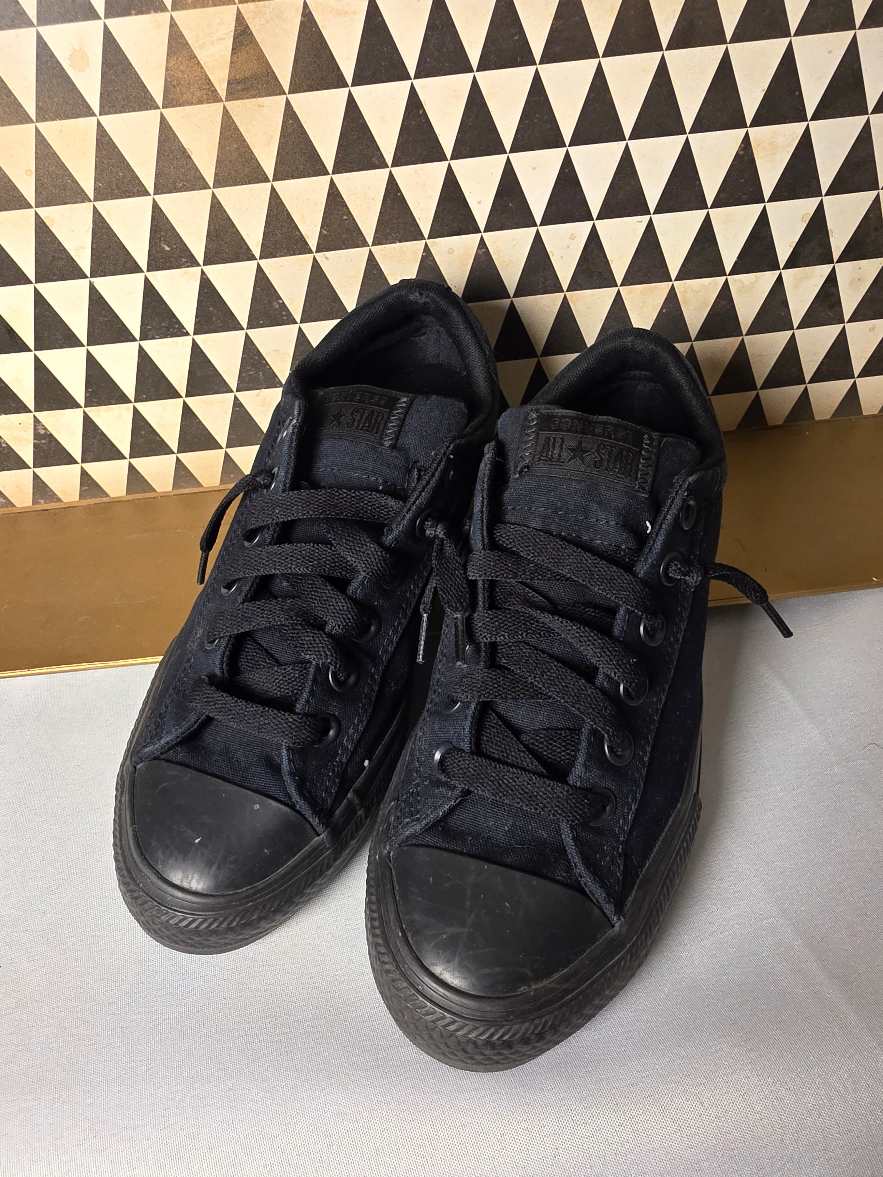 Converse All Star Street Ox Slip On Black Shoes Youth 5