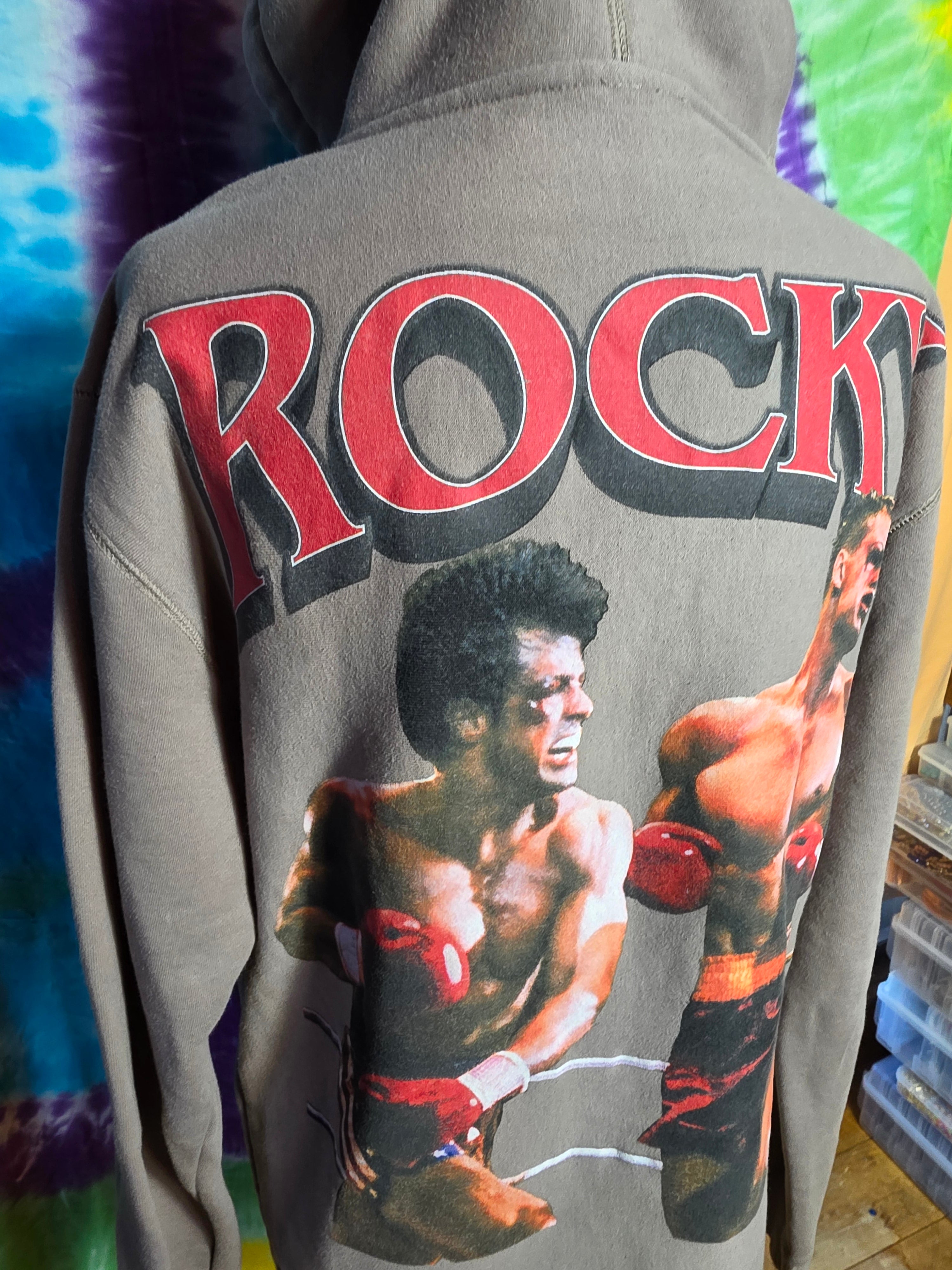 Rocky Balboa Ivan Drago Graphic Hoodie Tan 21x24 Fits M/L