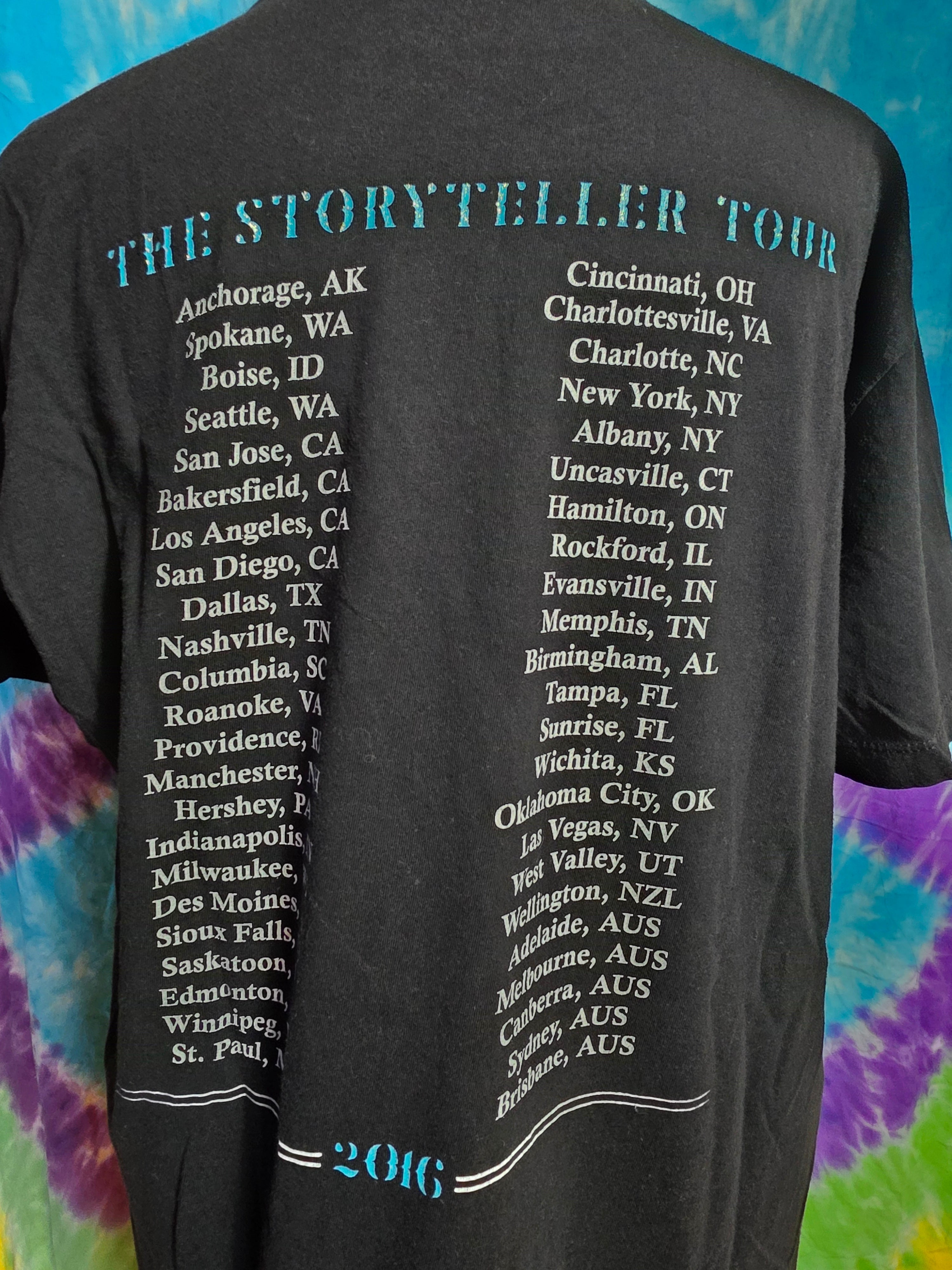 Carrie Underwood 2016 Storyteller Tour Tee L Black Glitter