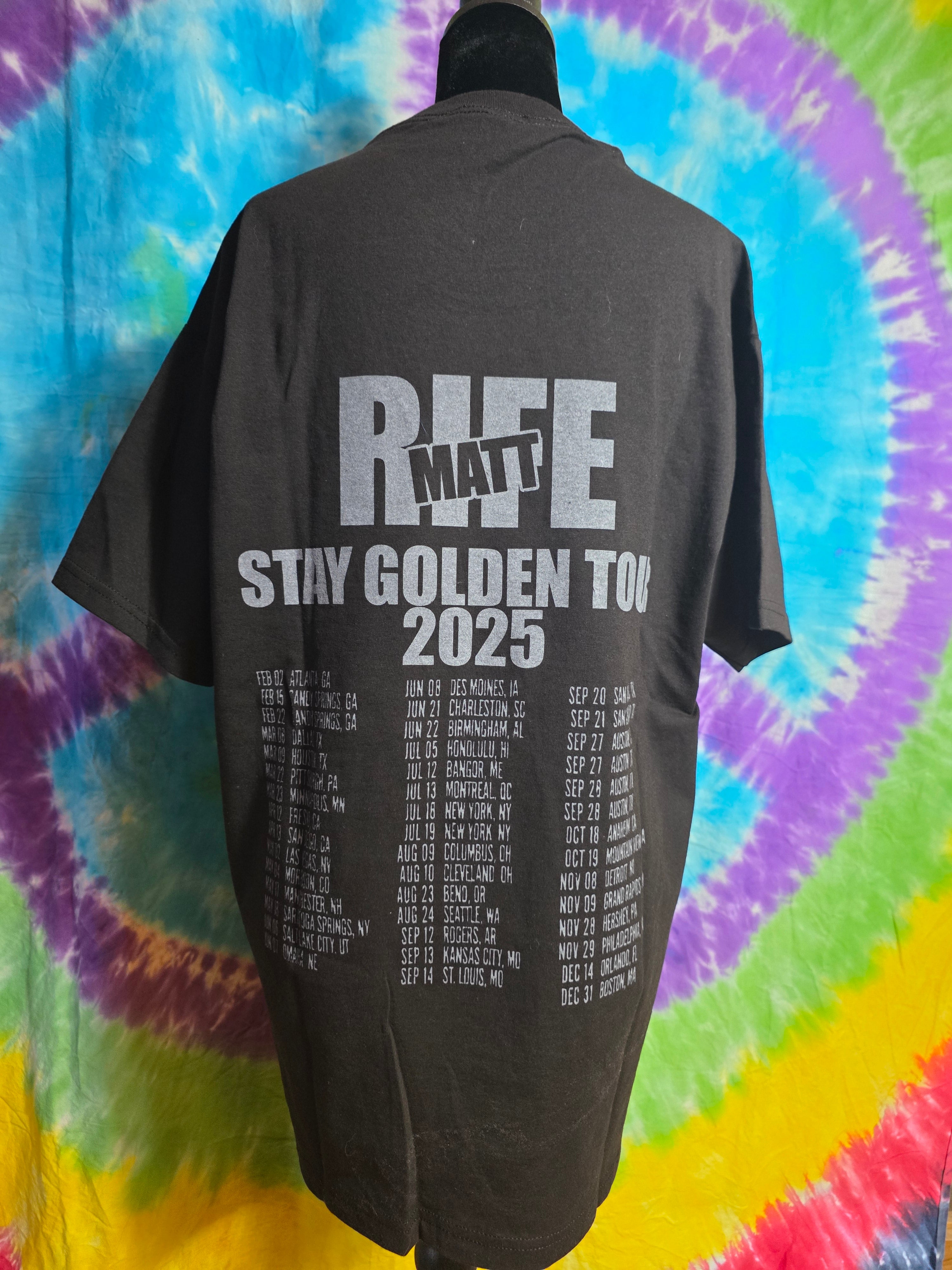 Matt Rife Stay Golden Tour 2025 Concert T-Shirt Size Large