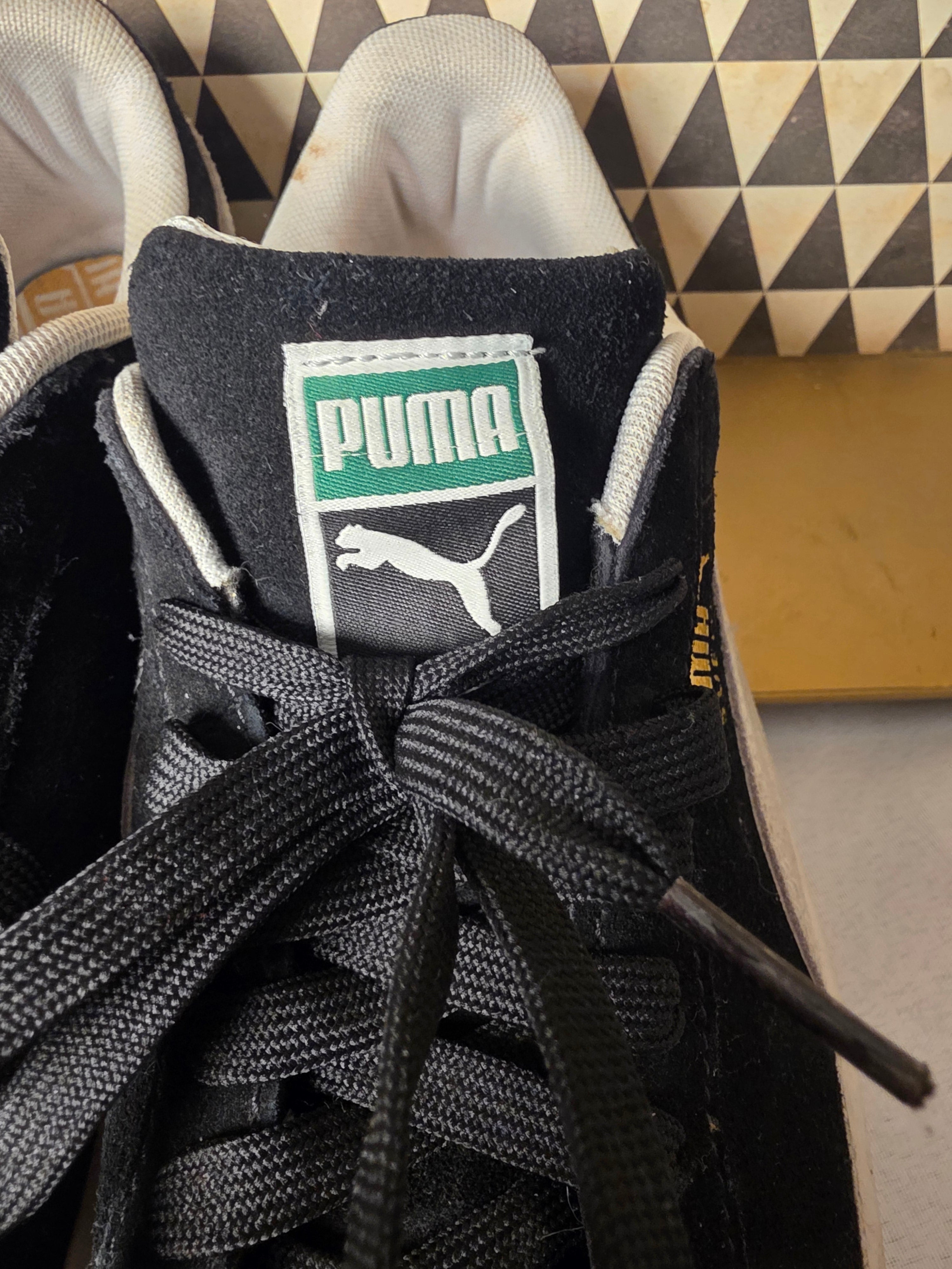 Puma Suede Classic Black White Mens Size 9 Low Top Shoes