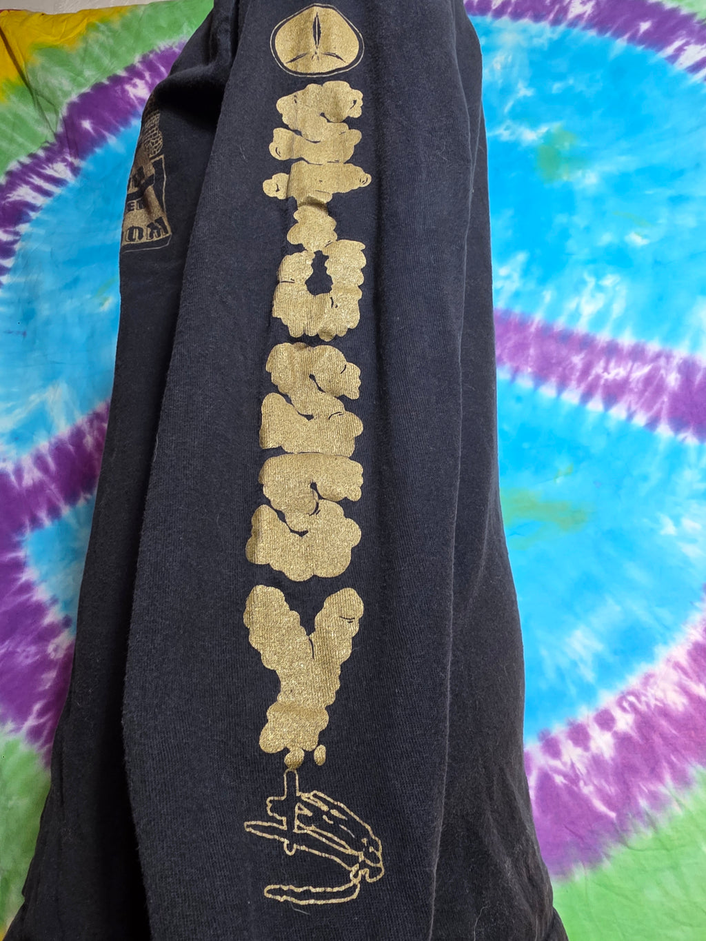 Stussy Long Sleeve Shirt Mens Small Black Graphic Freedom Is Power