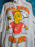 Bart Simpson All Eyes On Me Hoodie Large Tupac Detroit Red Wings