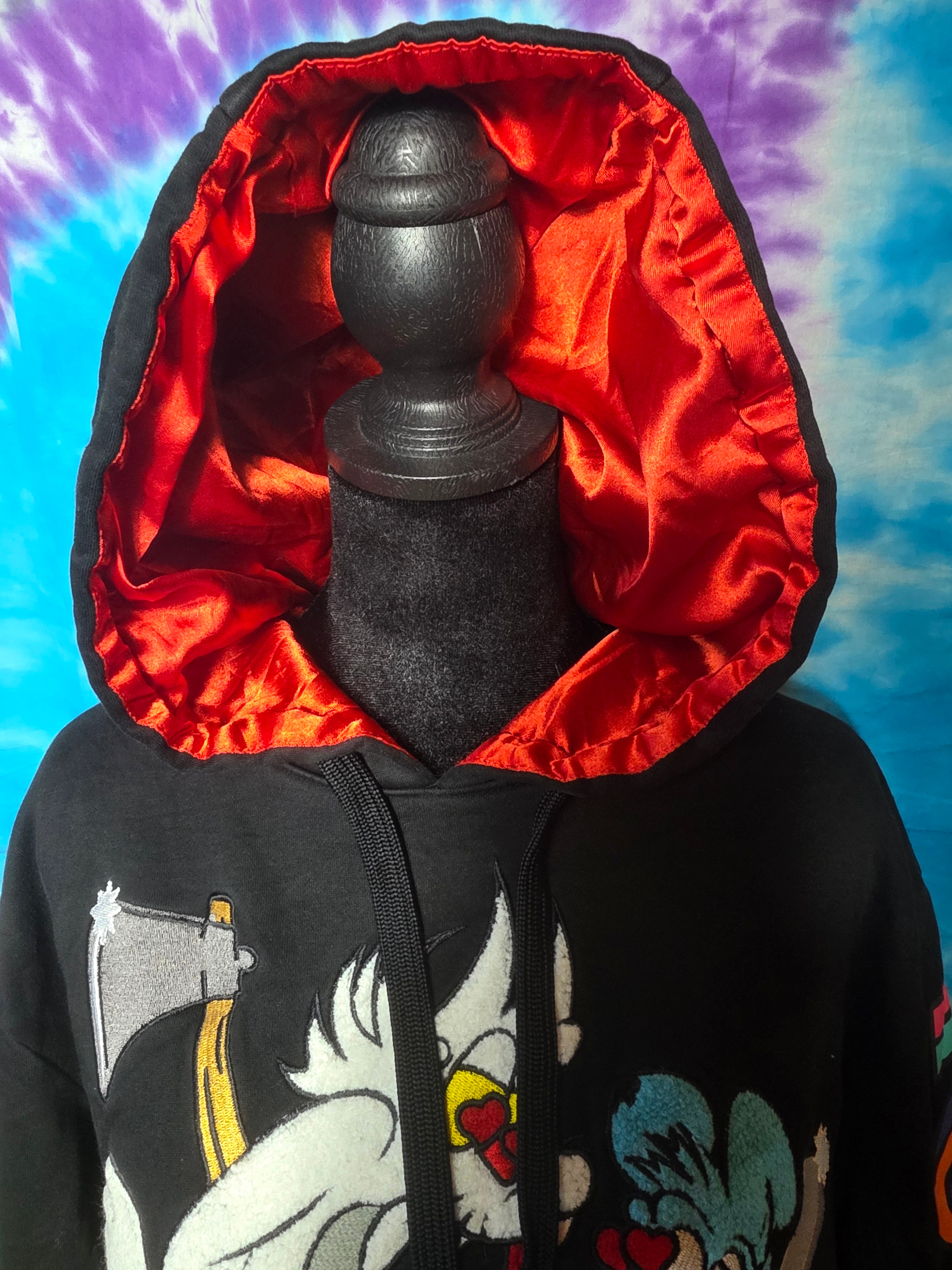 Makobi Itchy and Scratchy Issues Black Hoodie Large