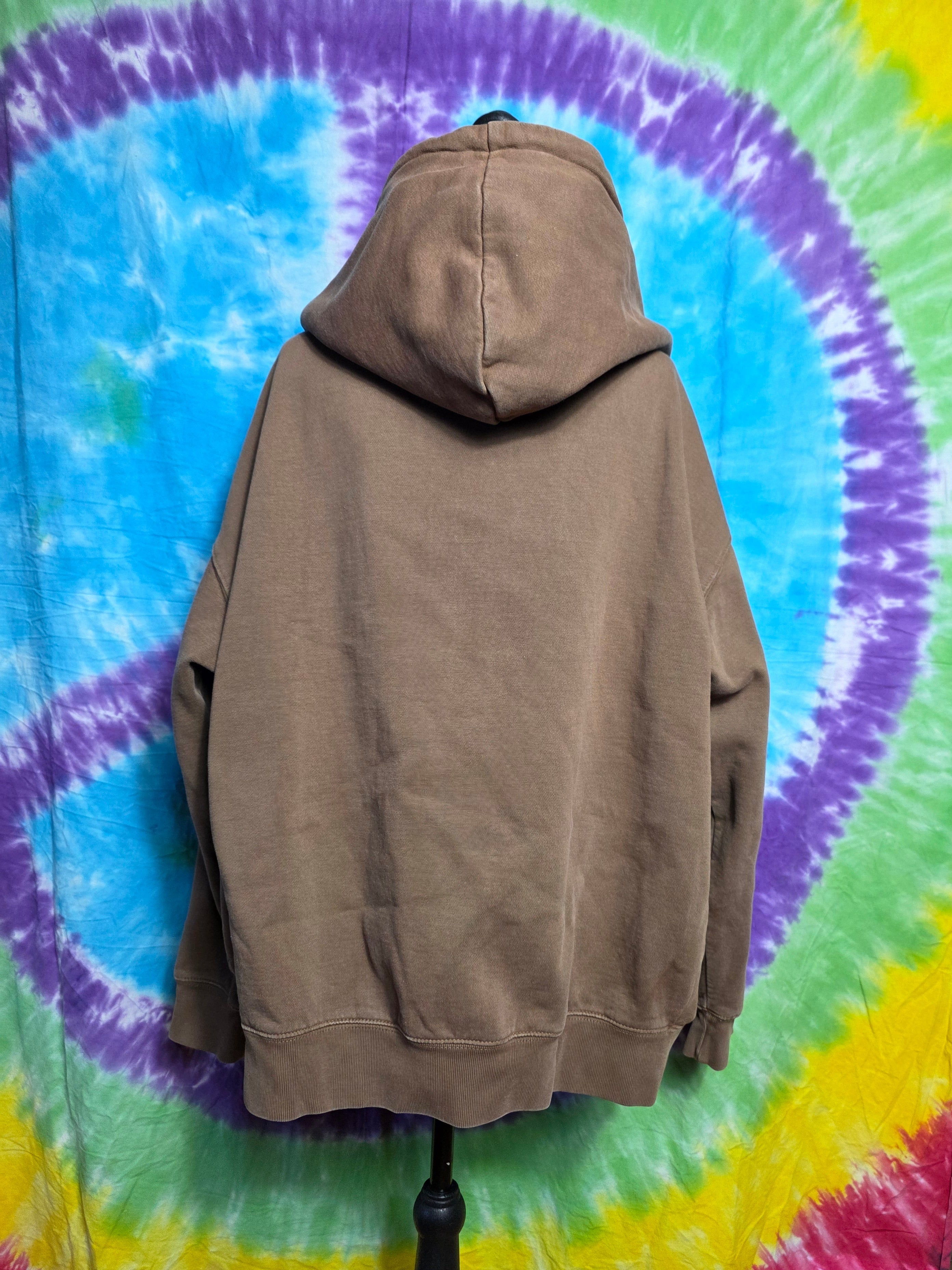 Brandy Melville Brown Zip Up Oversized Hoodie One Size