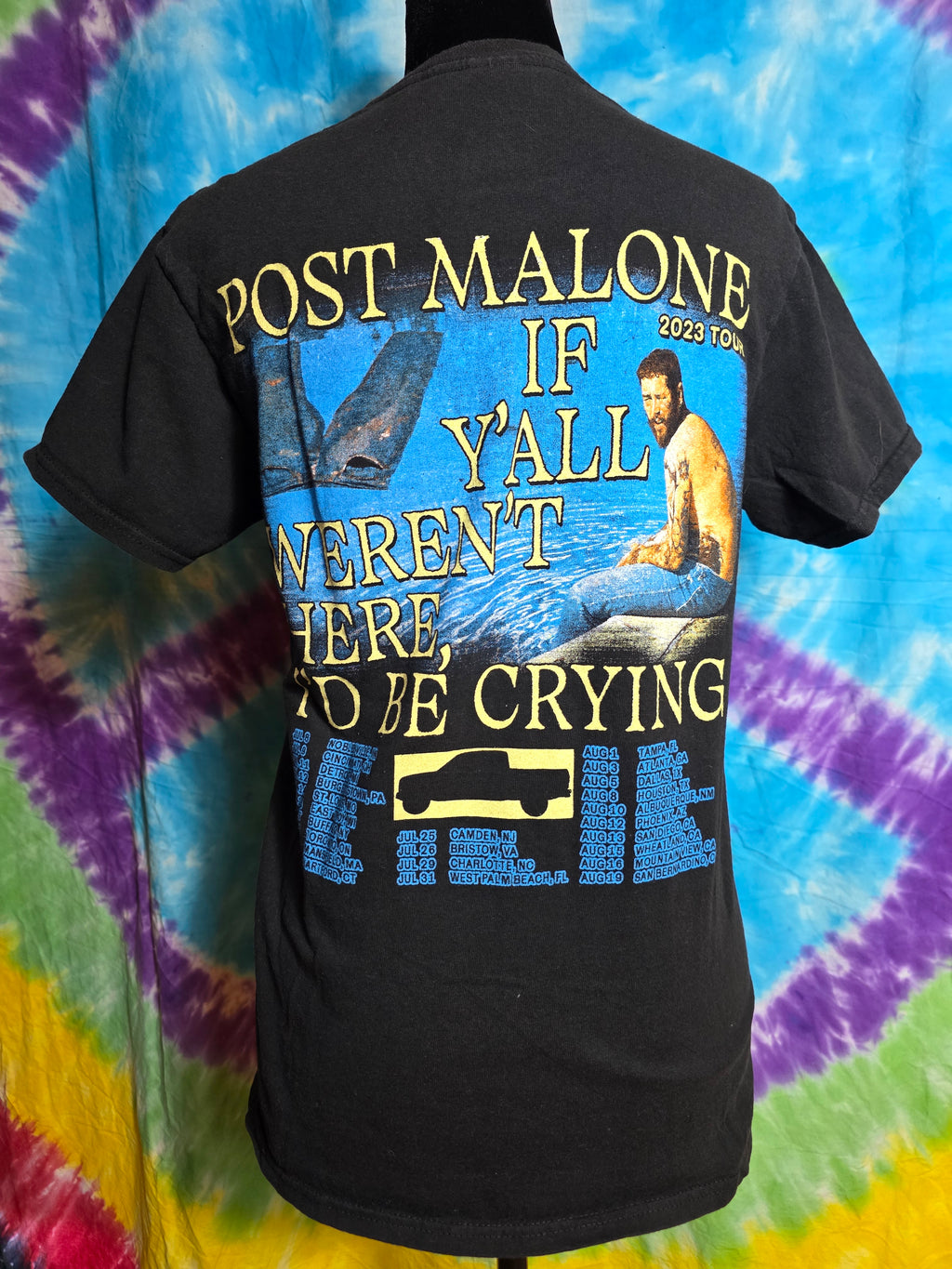 Post Malone 2023 Tour Shirt If Y'all Weren't Here Size Small