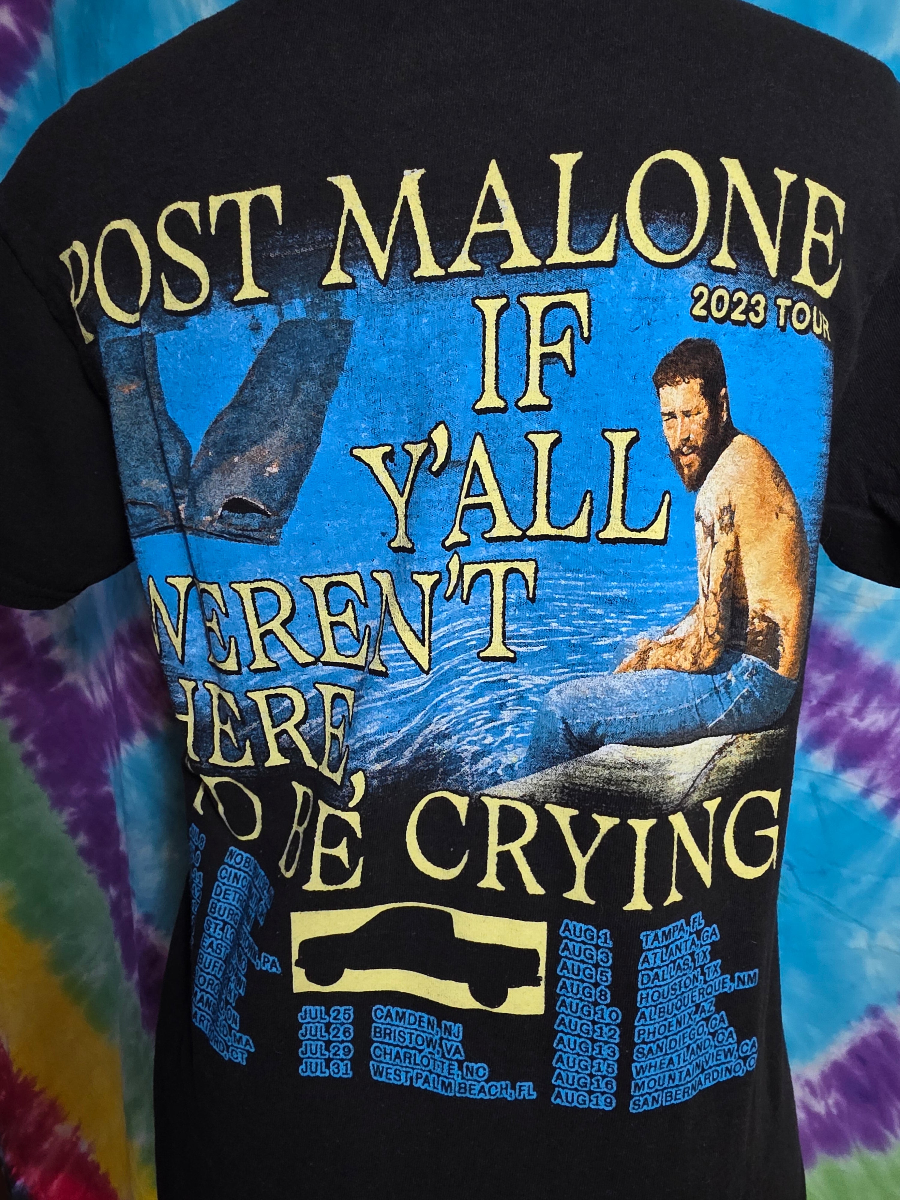 Post Malone 2023 Tour Shirt If Y'all Weren't Here Size Small