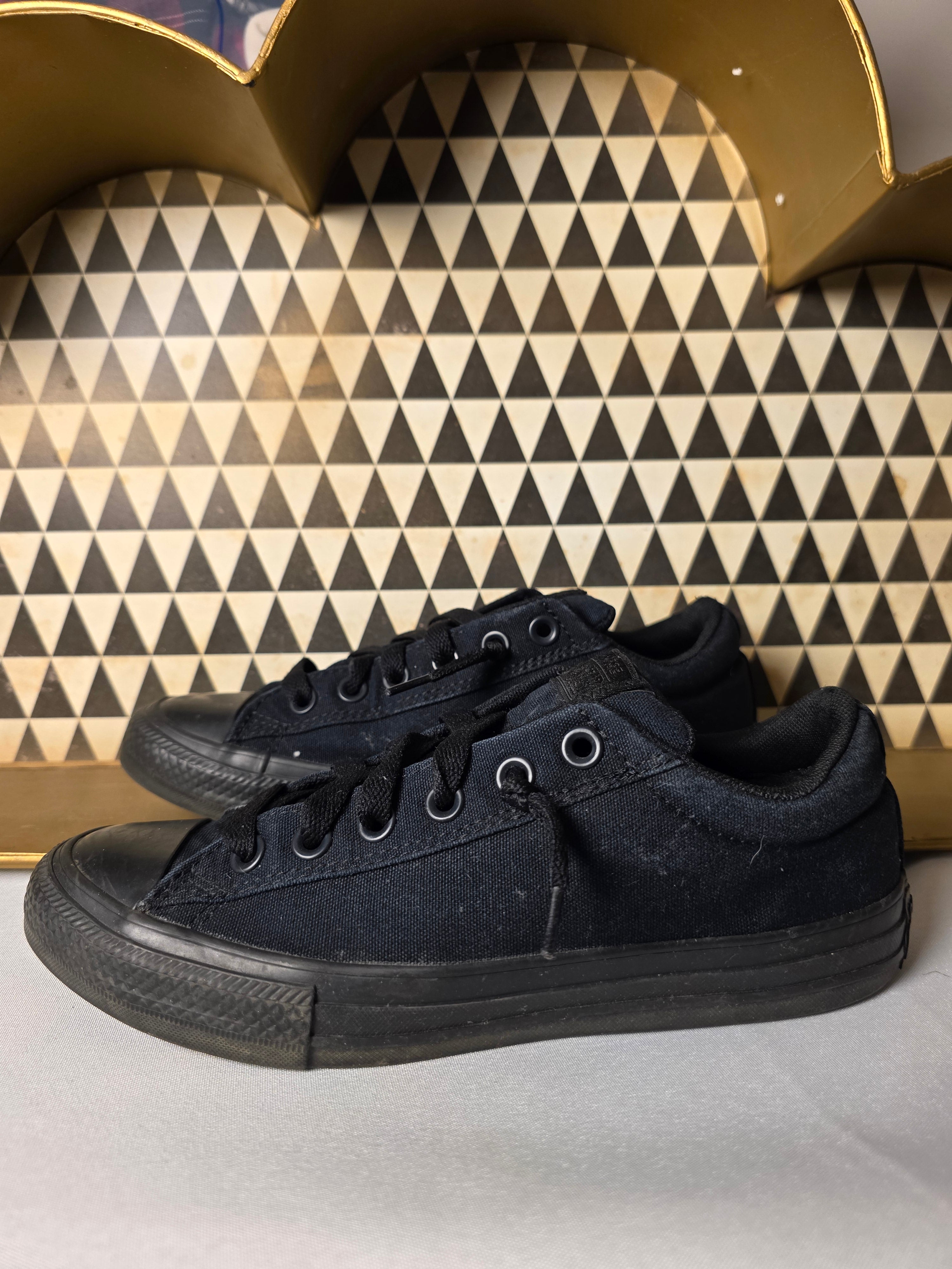 Converse All Star Street Ox Slip On Black Shoes Youth 5