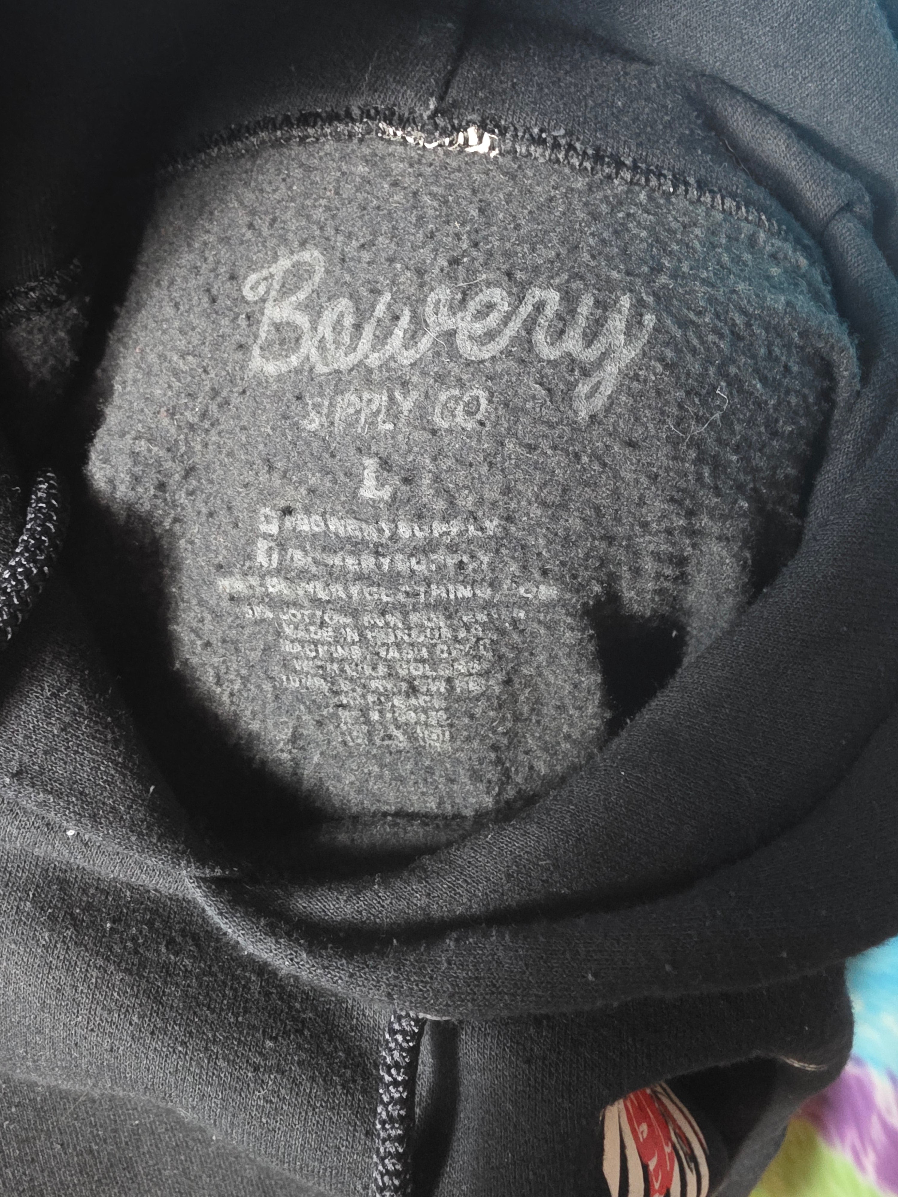 Bowery Supply Co Rose Pullover Hoodie Black Size L