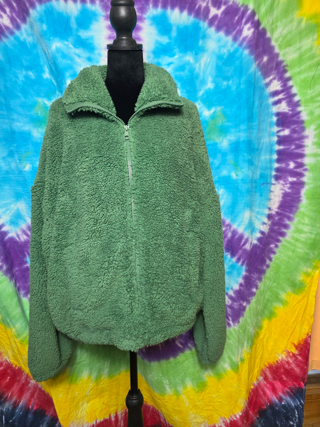 American Eagle Fleece Jacket Green Teddy Sherpa XS/S NWT