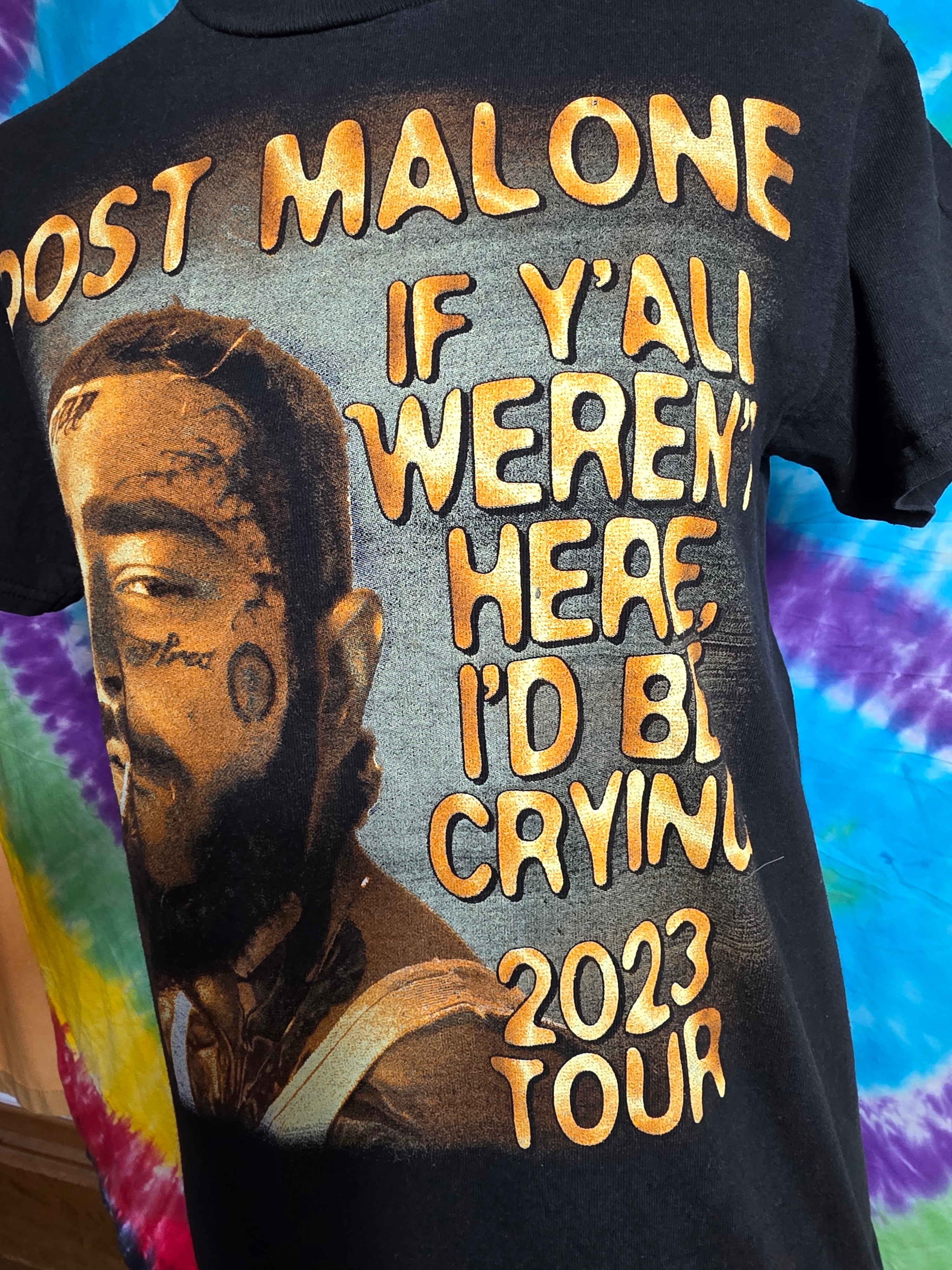 Post Malone 2023 Tour Shirt If Y'all Weren't Here Size Small