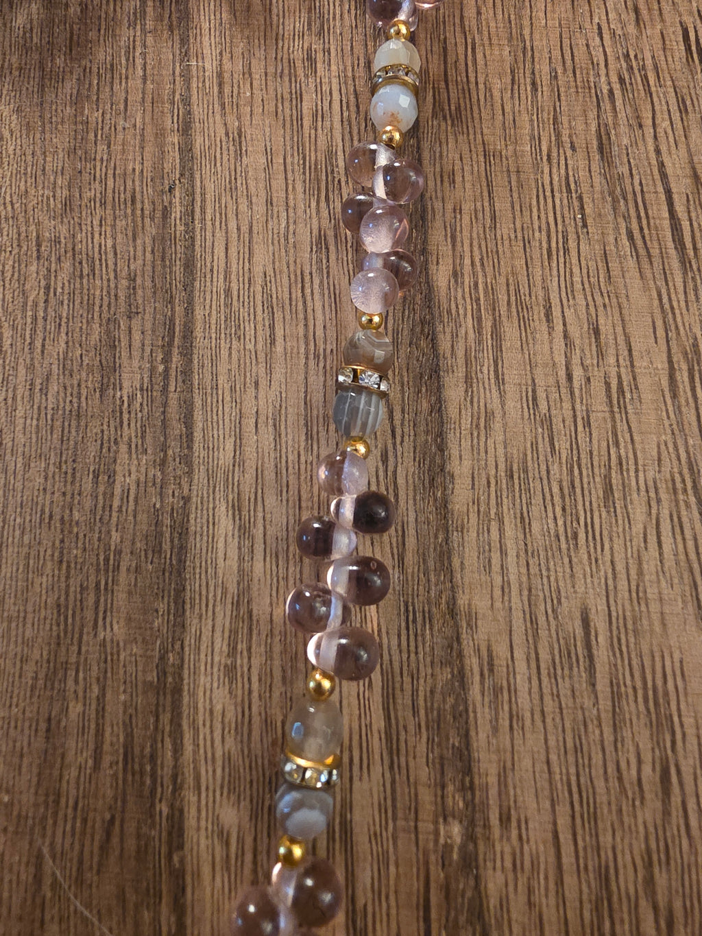 Vintage Botswana Agate & India Glass 21" Necklace - Boho Chic