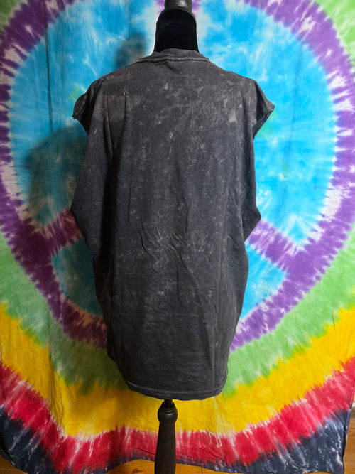 AC/DC Rolling Stone 2008 Cut Off Muscle Tee Acid Wash
