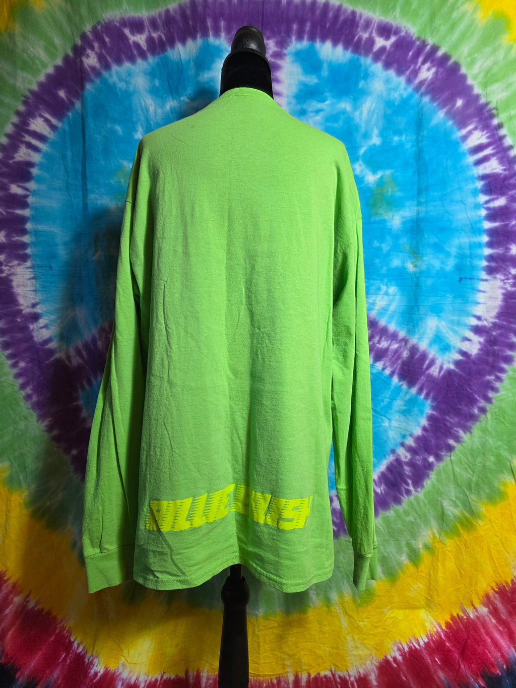 Billie Eilish Blohsh Neon Lime Green Long Sleeve Shirt Size Large
