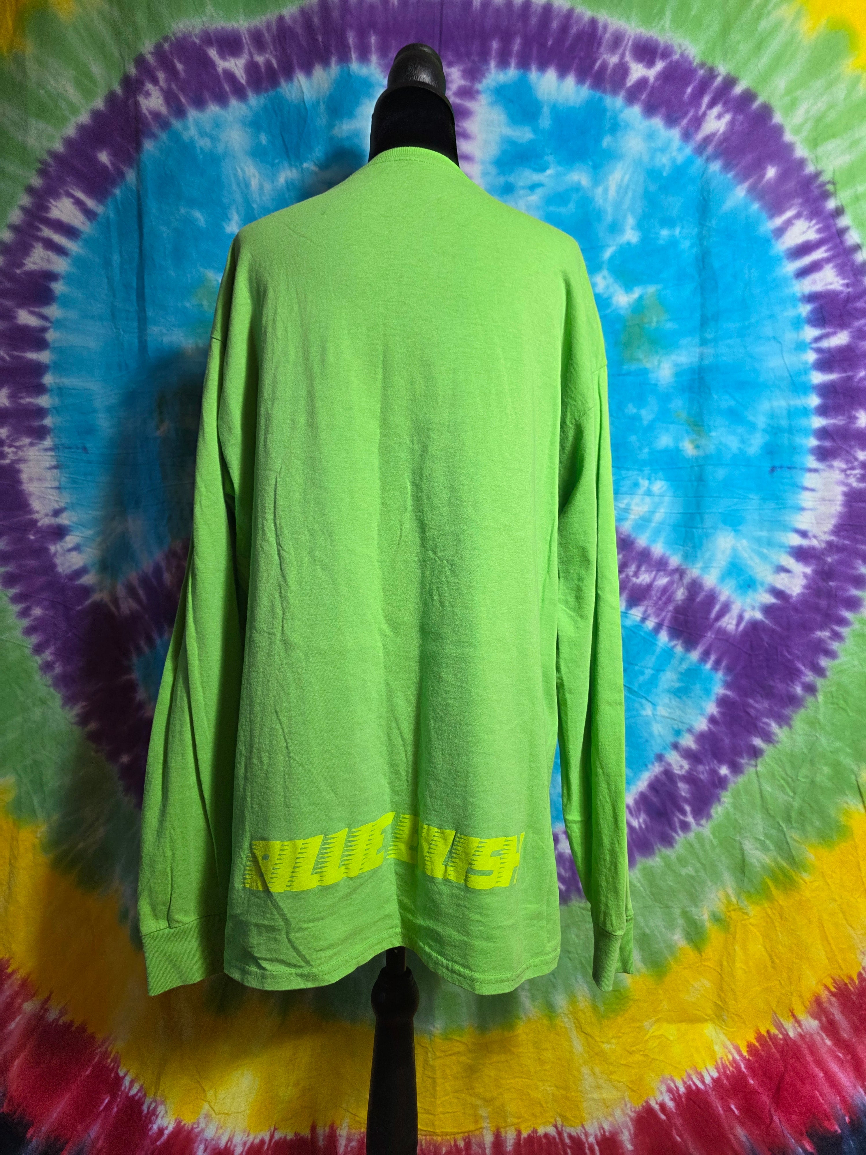 Billie Eilish Blohsh Neon Lime Green Long Sleeve Shirt Size Large