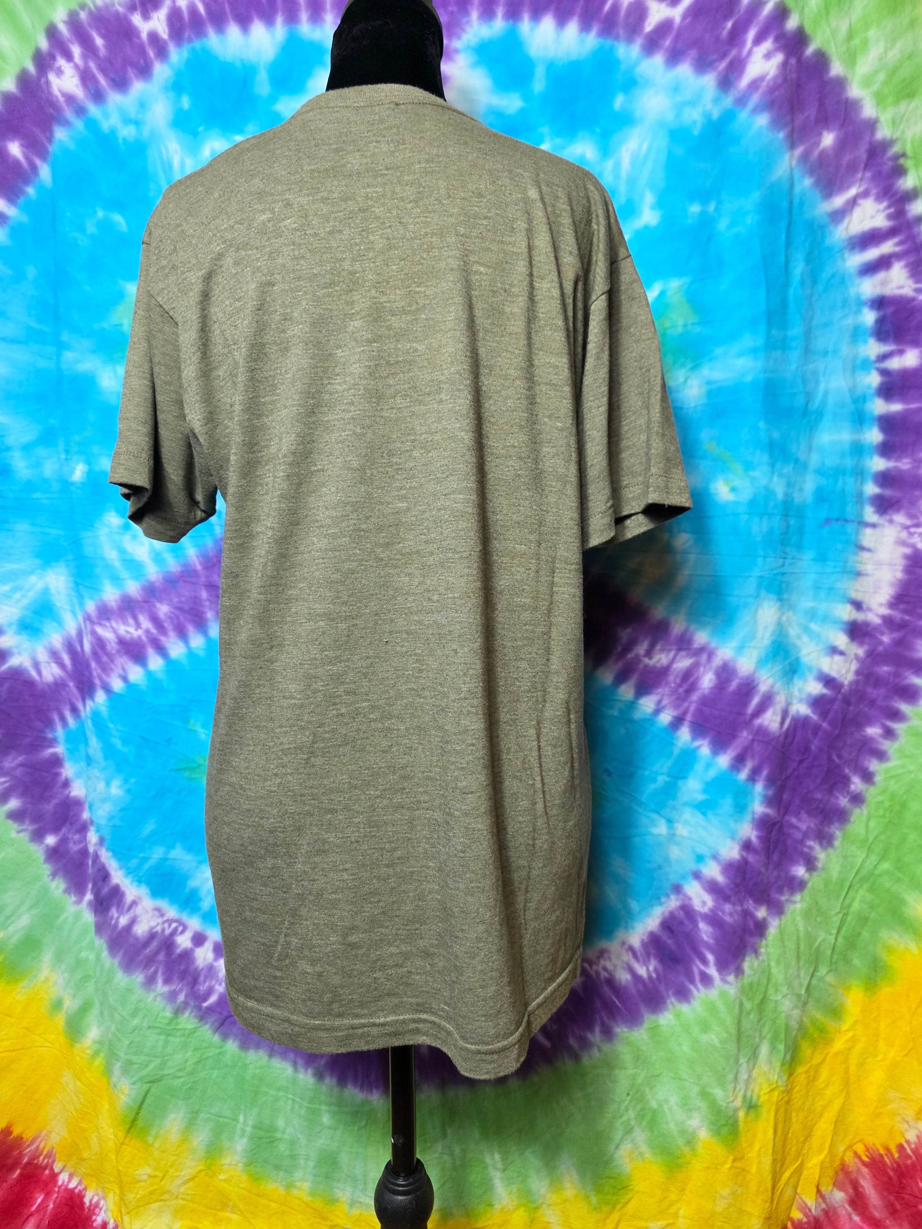 Vintage Magic School Bus Graphic T-Shirt Army Green Large