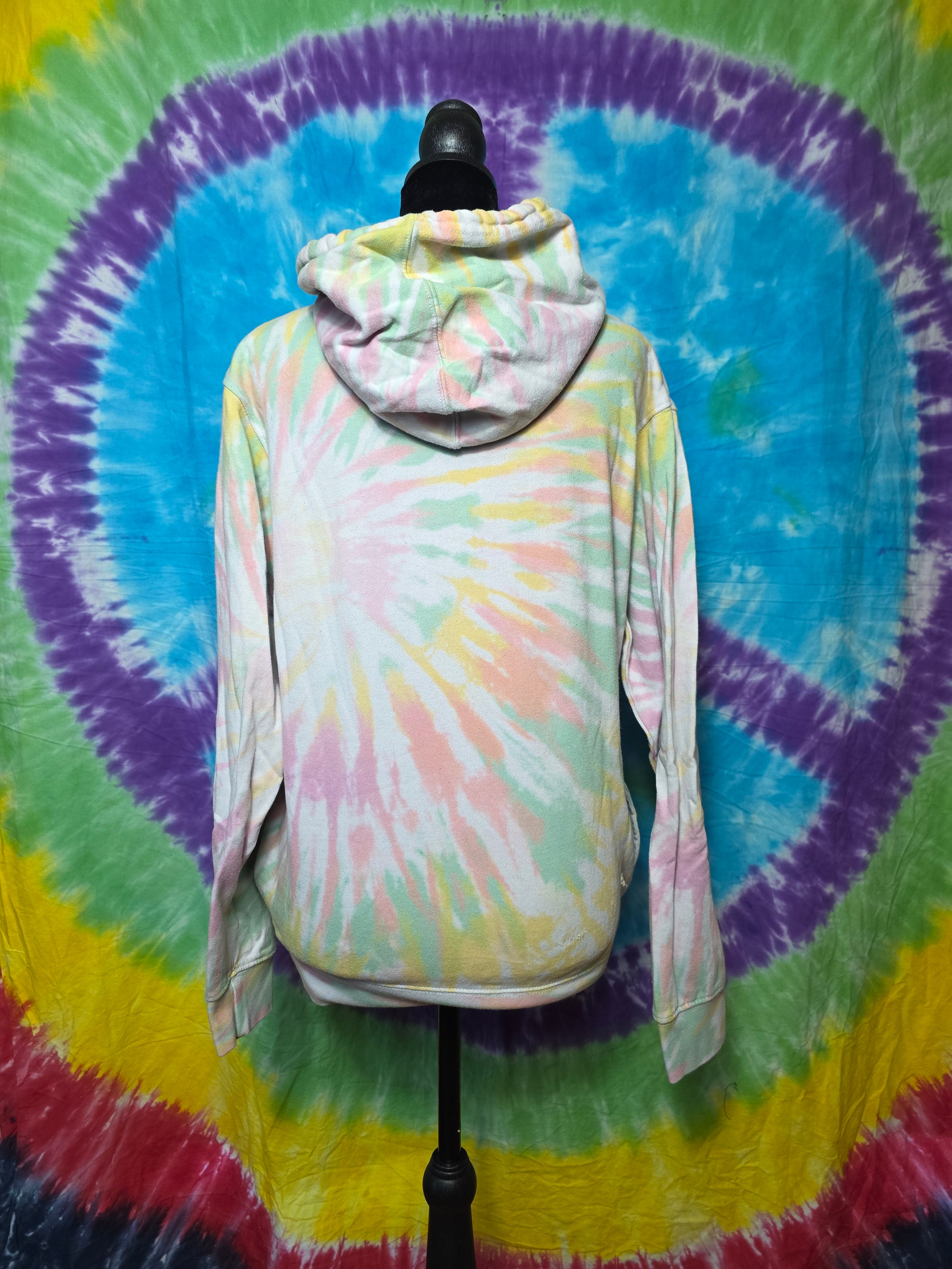 Grateful Dead Tie Dye Hoodie Sweatshirt Pastel Skull Roses Small