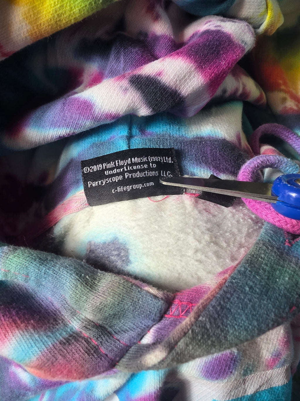 Pink Floyd Dark Side of the Moon Tie Dye Hoodie Large 2019