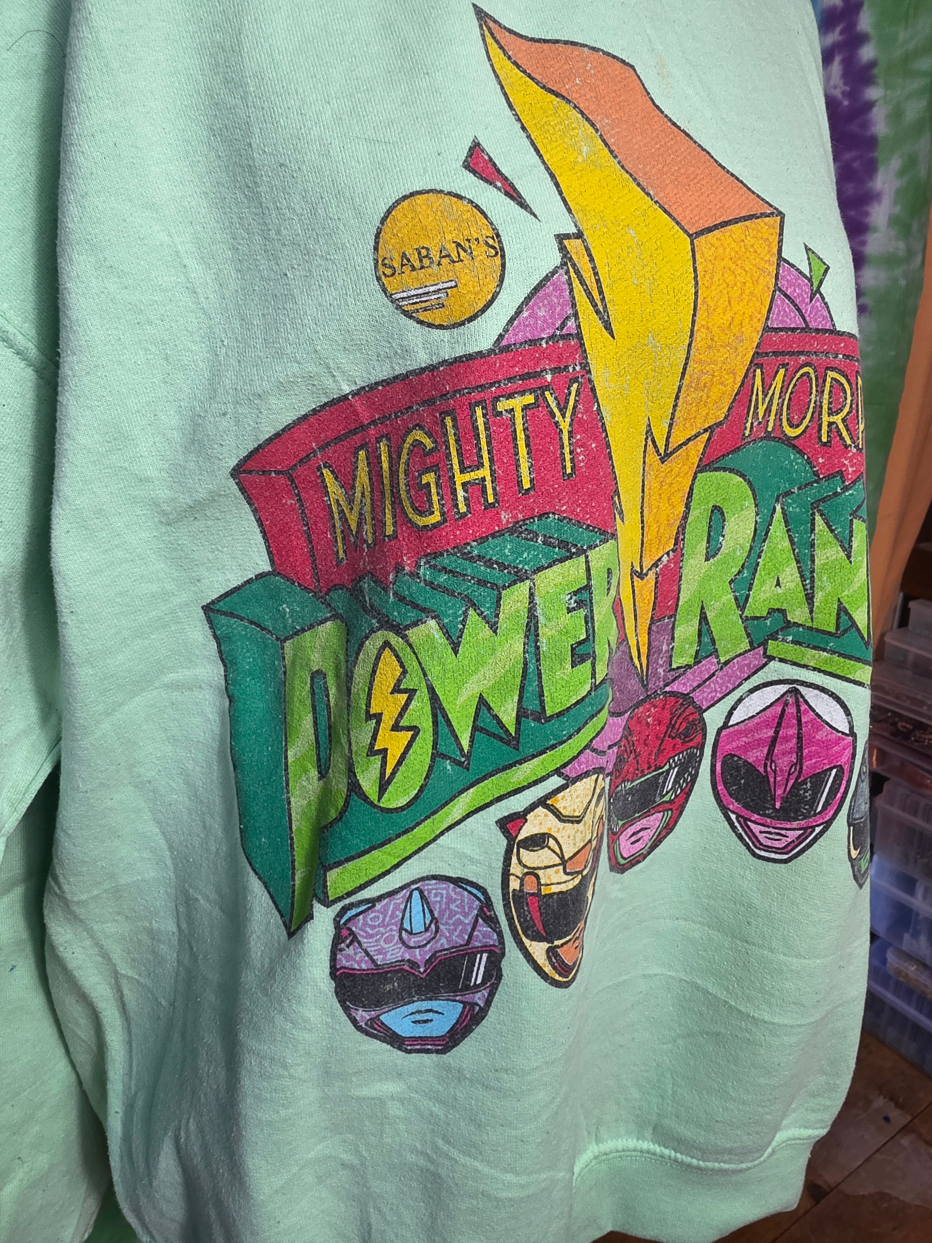 Vintage 2020 Mighty Morphin Power Rangers Mint Crewneck S/M