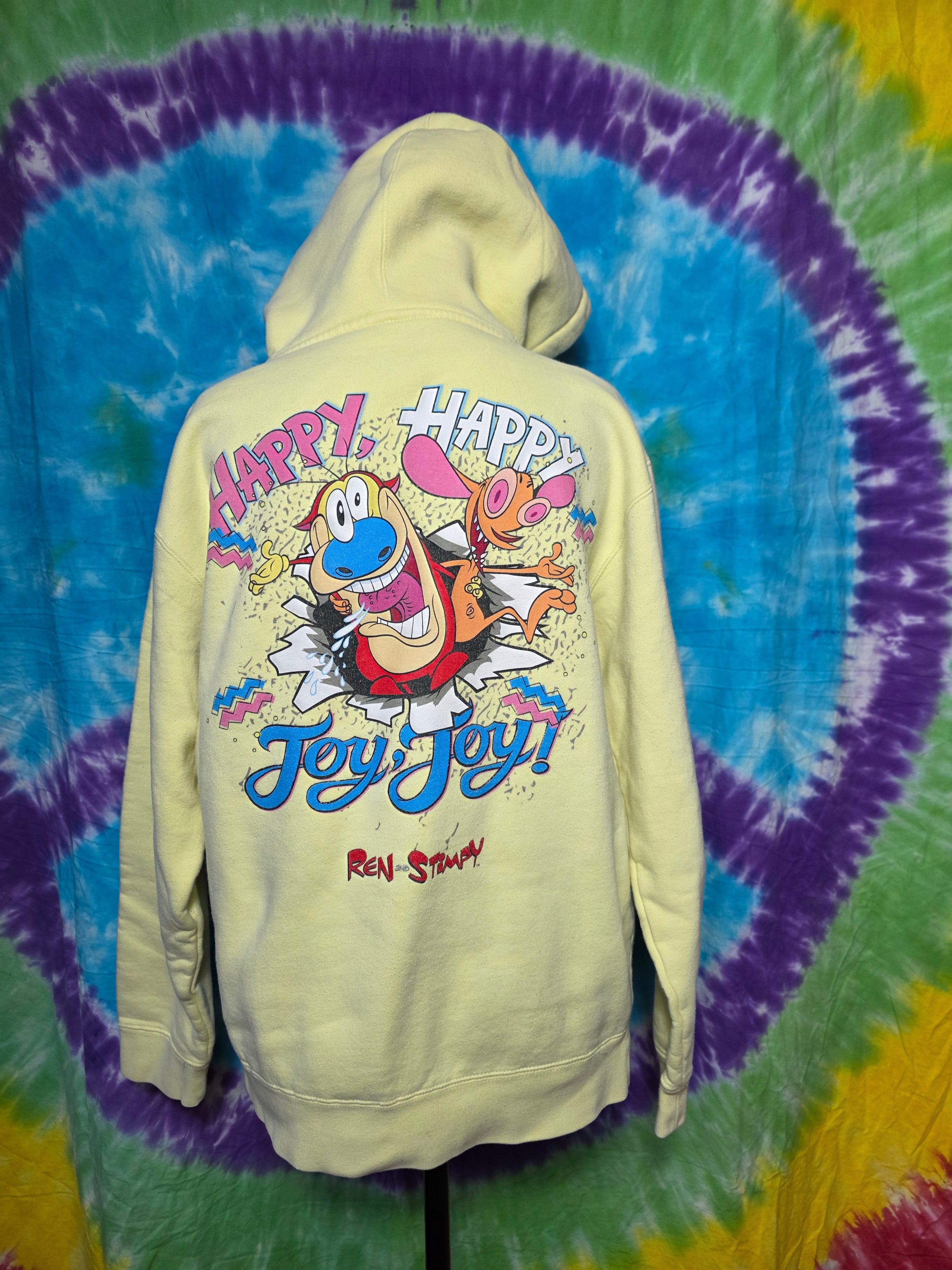 Vintage Ren and Stimpy Happy Happy Joy Joy Hoodie S