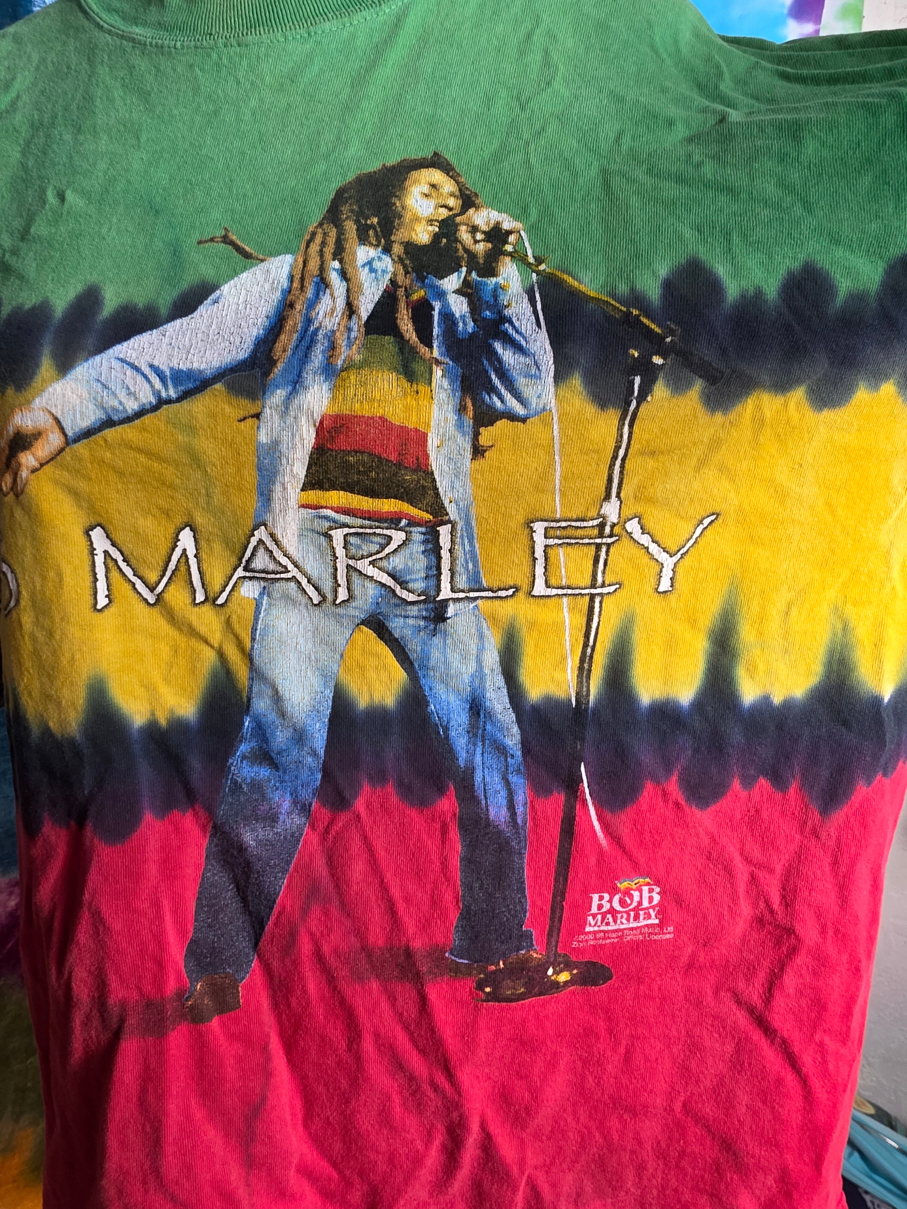 Vintage 2000 Bob Marley Zion Rootswear Rasta Tie Dye XL